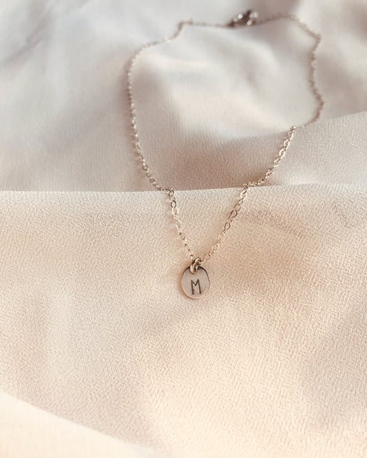 Tiny Initial Necklace | Dainty Initial Necklace | IB Jewelry