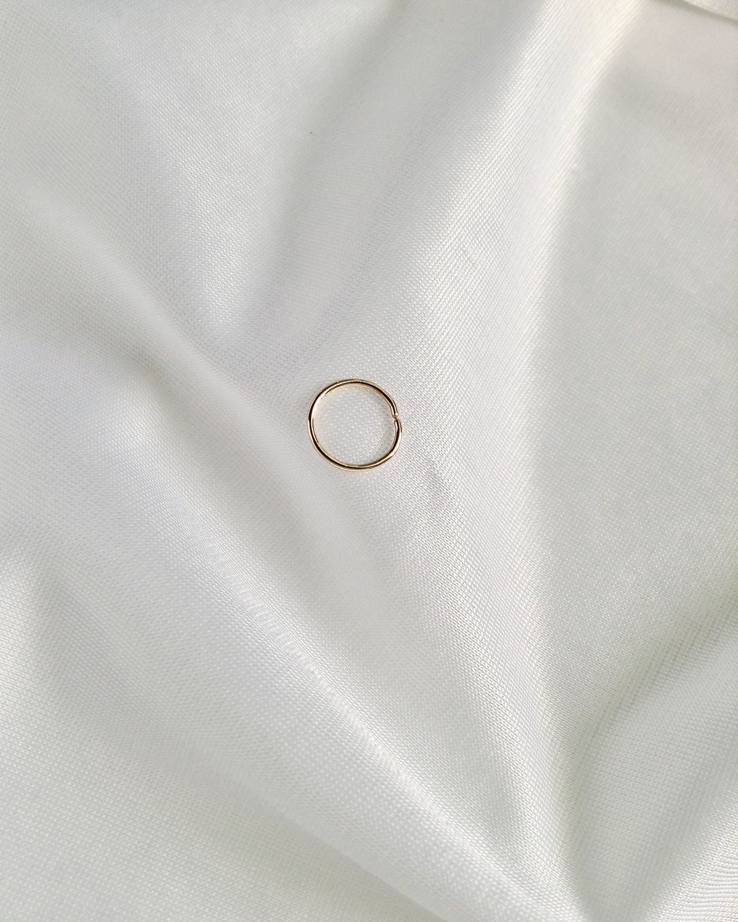 14K Gold Seamless Hoop | 14K Gold Nose Hoop | 14K Gold Cartilage Hoop | IB Jewelry