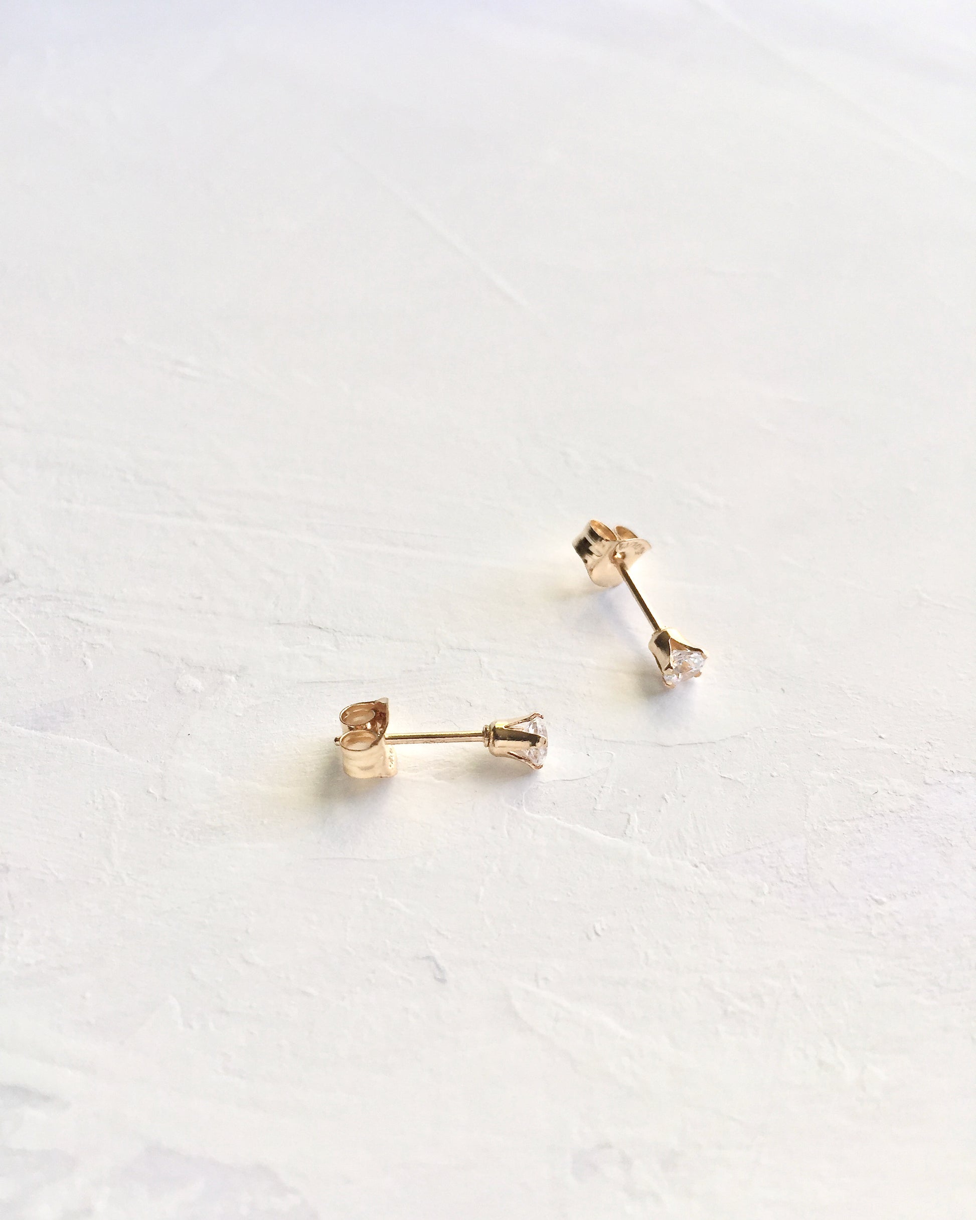 Minimalist Everyday Earrings | Tiny CZ Stud Earrings | Delicate Stud Earrings In Gold Filled or Sterling Silver | IB Jewelry