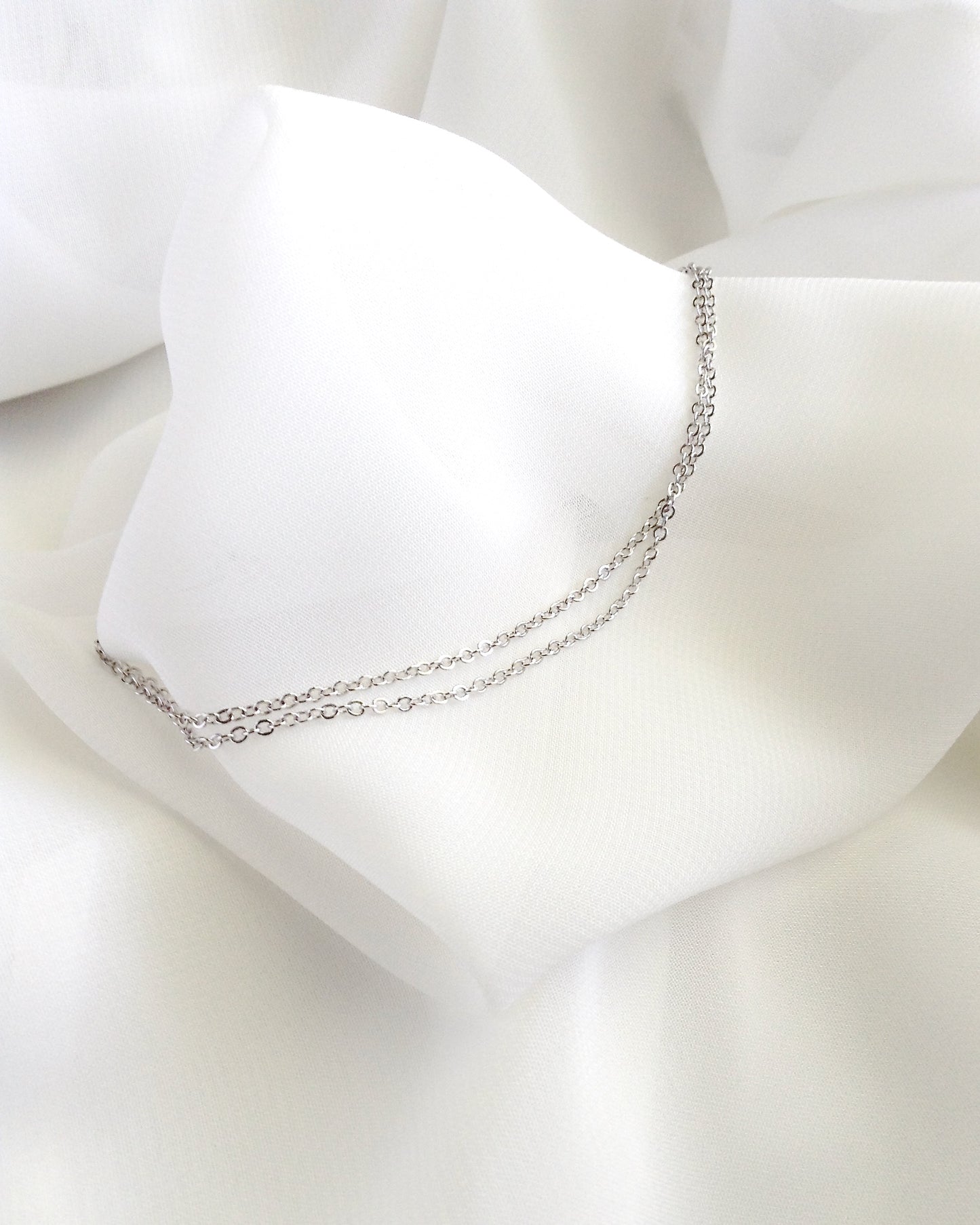 Double Chain Anklet | Minimalist Anklet | Dainty Silver Anklet | IB Jewelry