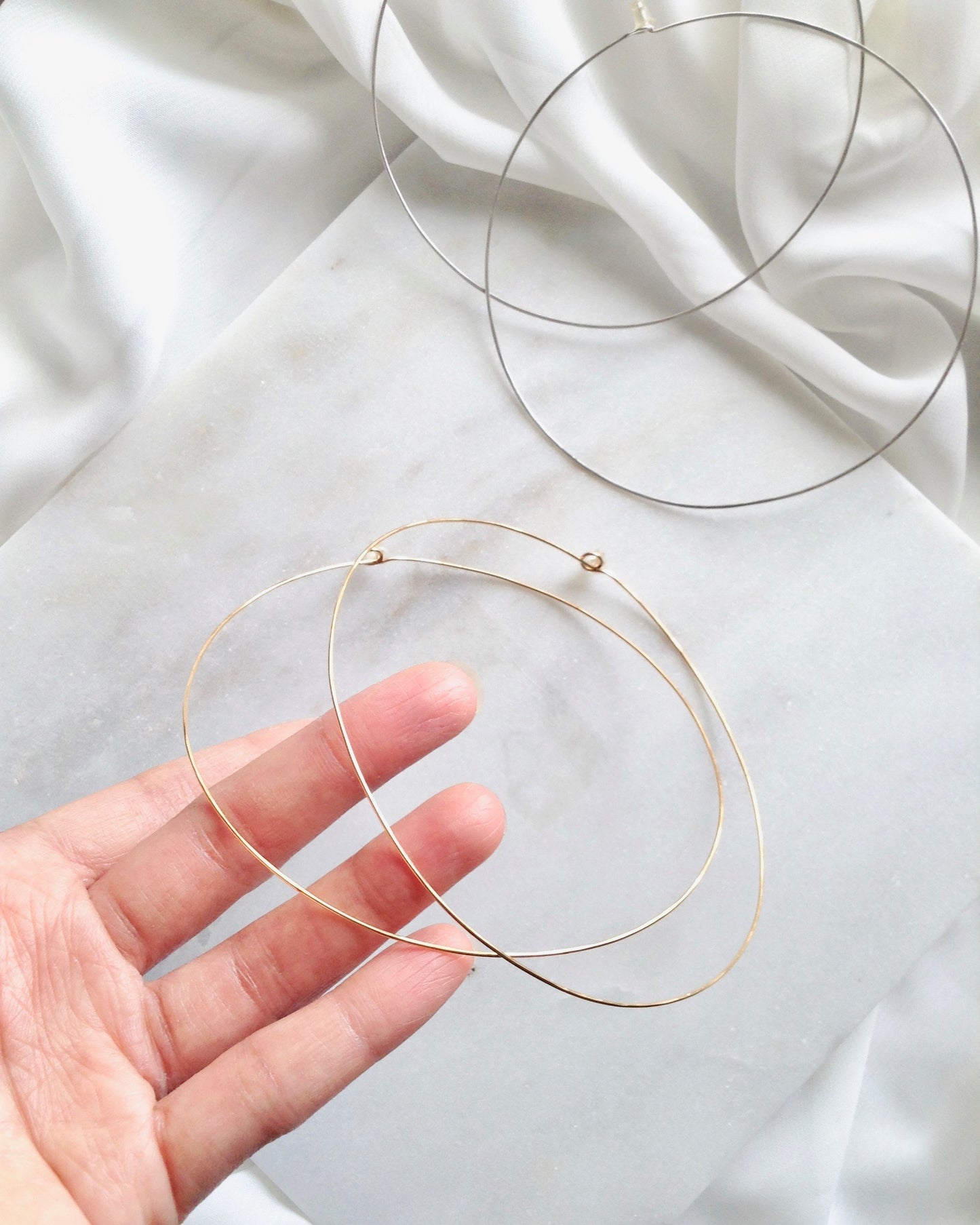 4 Inch Big Hoop Earrings Extra Large Thin Hoop Earrings | IB Jewelry