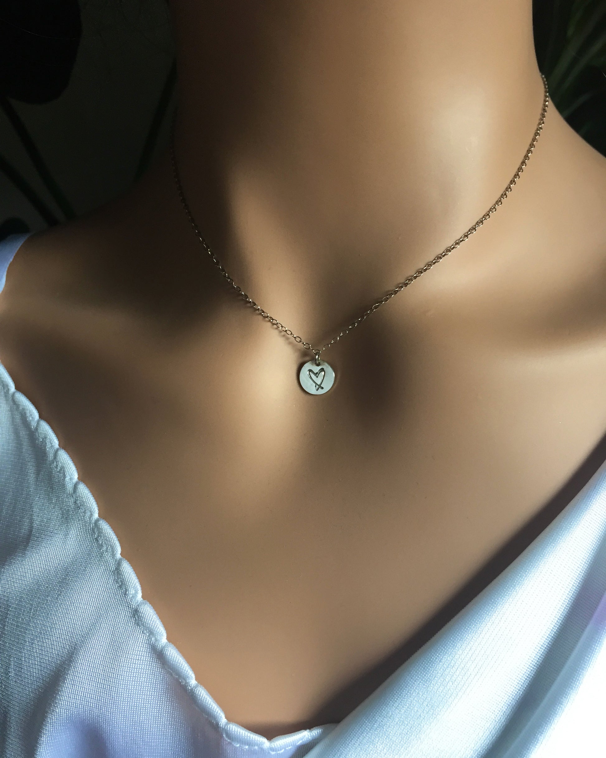 Dainty Heart Necklace | Minimalist Necklace | IB Jewelry