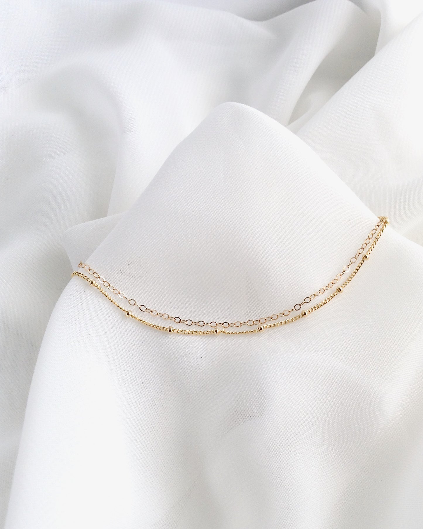 Dainty Anklet | Double Chain Ankle Bracelet | Minimalist Anklet | IB Jewelry
