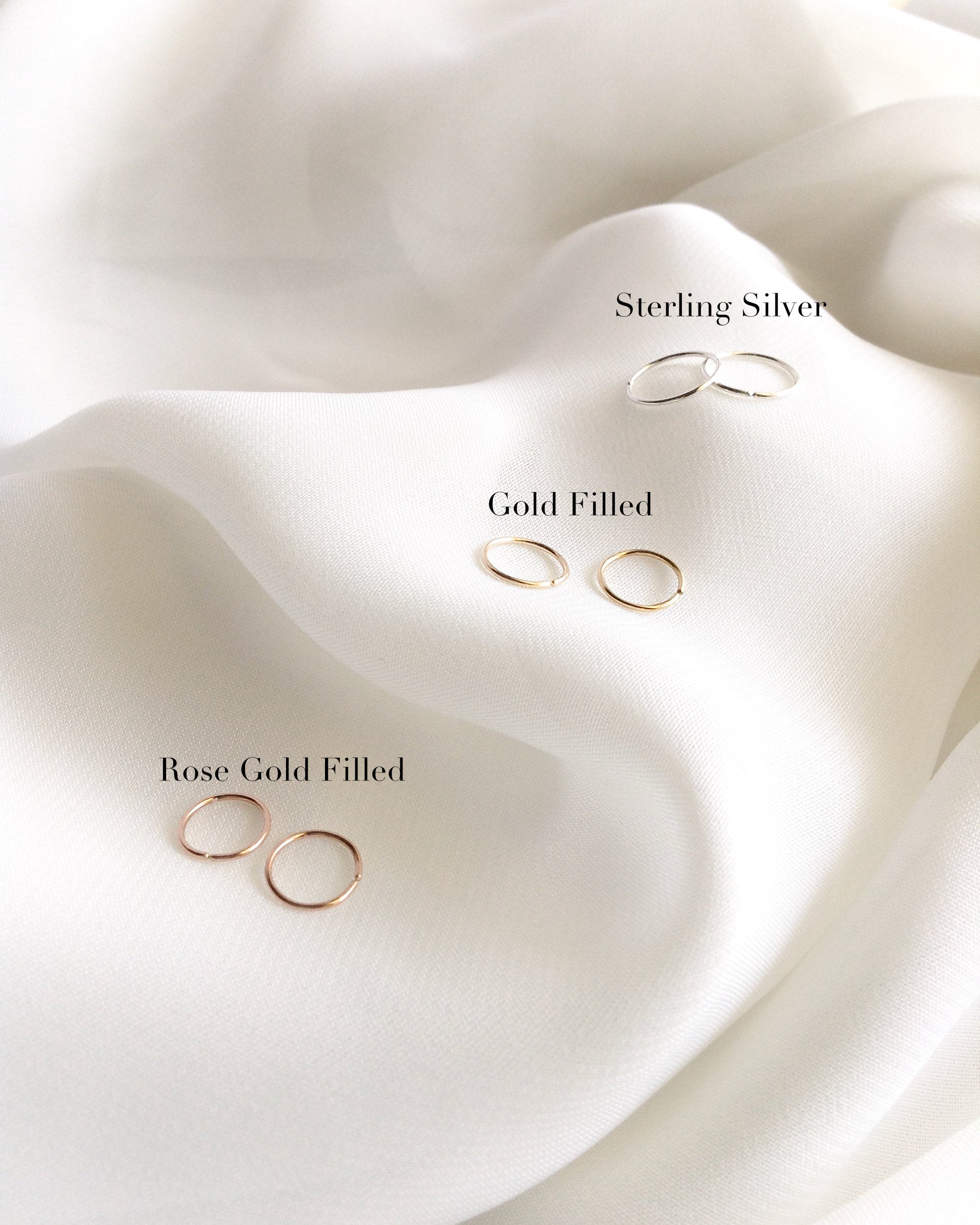 Mini Hugging Hoop Earrings | Tiny Hoop Earrings | Cartilage Hoops | IB Jewelry