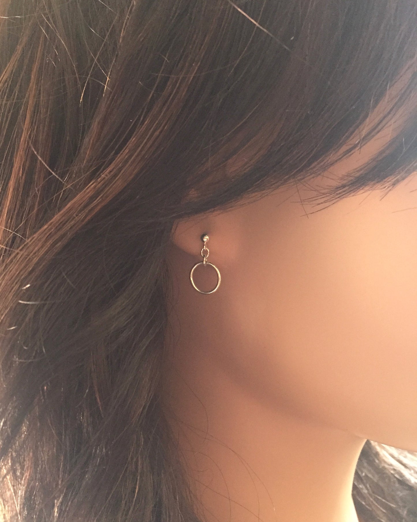 Small Open Circle Drop Earrings | Minimalist Open Circle Earrings | IB Jewelry