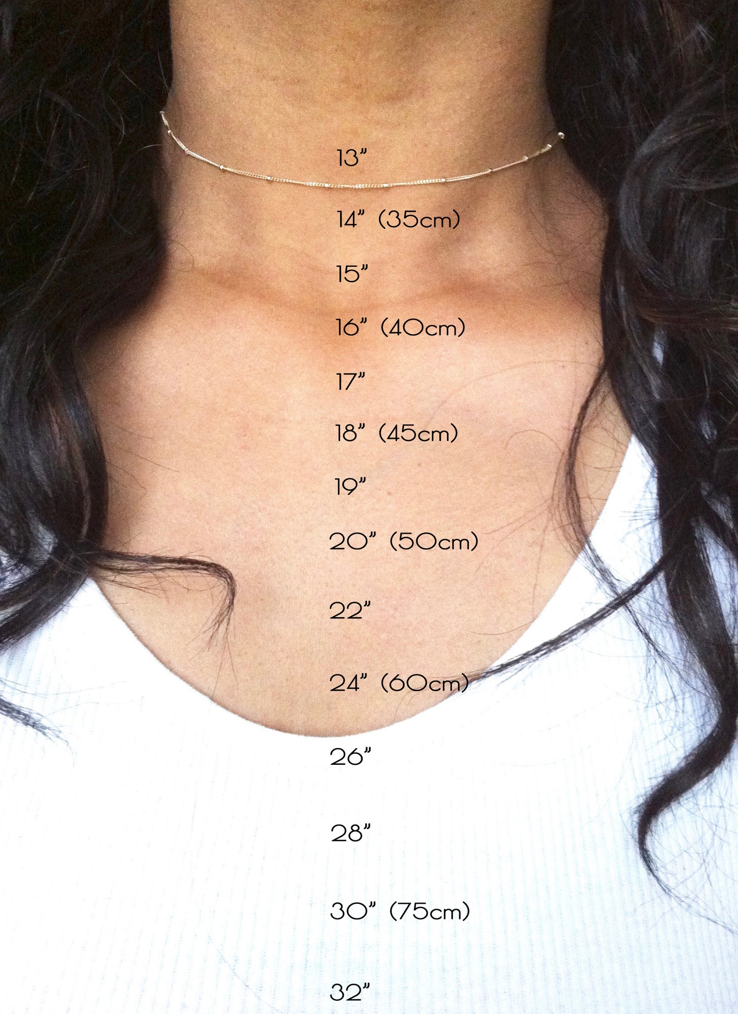 Necklace Chart | Dainty Minimalist Jewelry | IB Jewelry