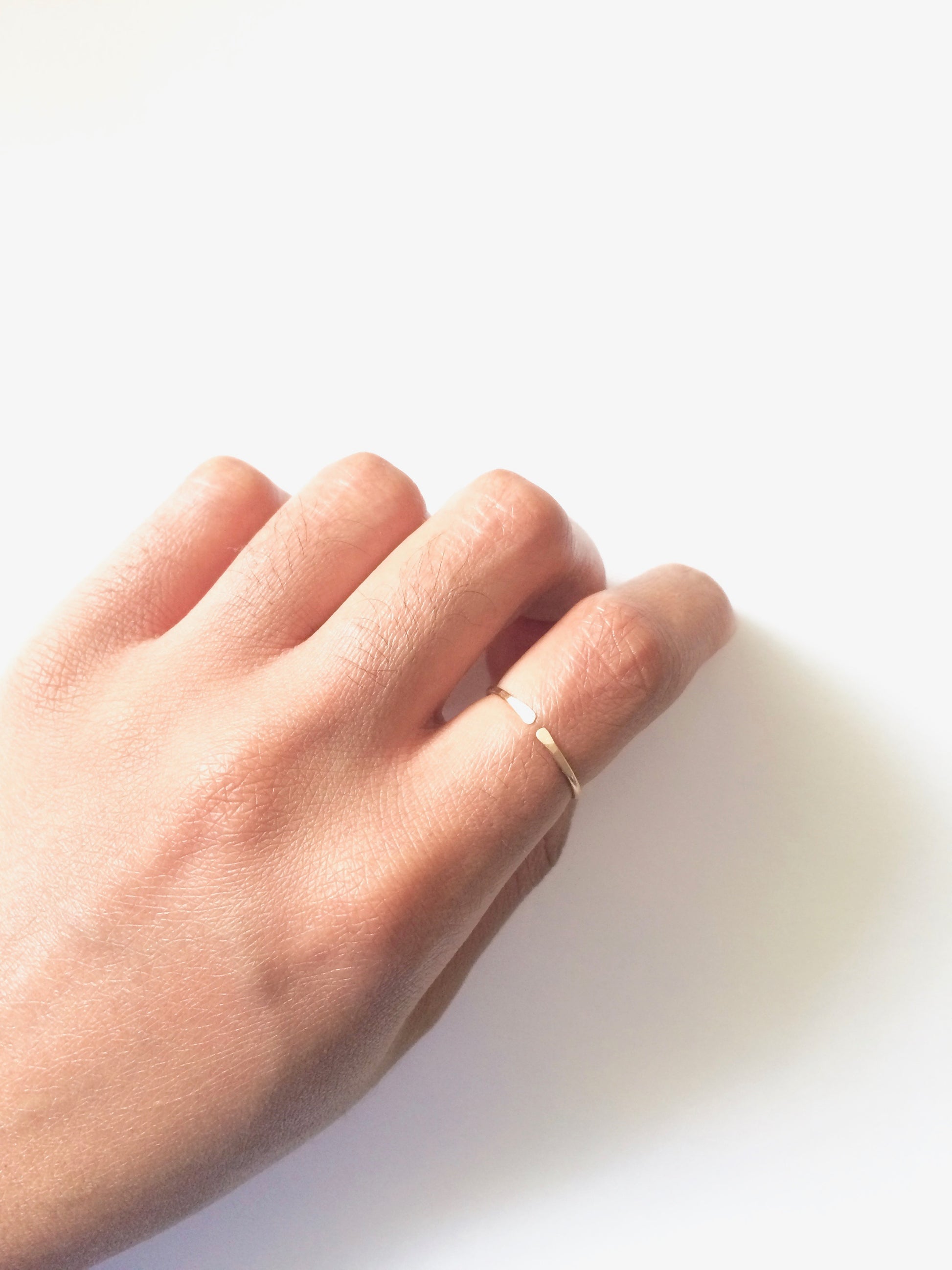 Simple Thin Band Open Cuff Ring | IB Jewelry