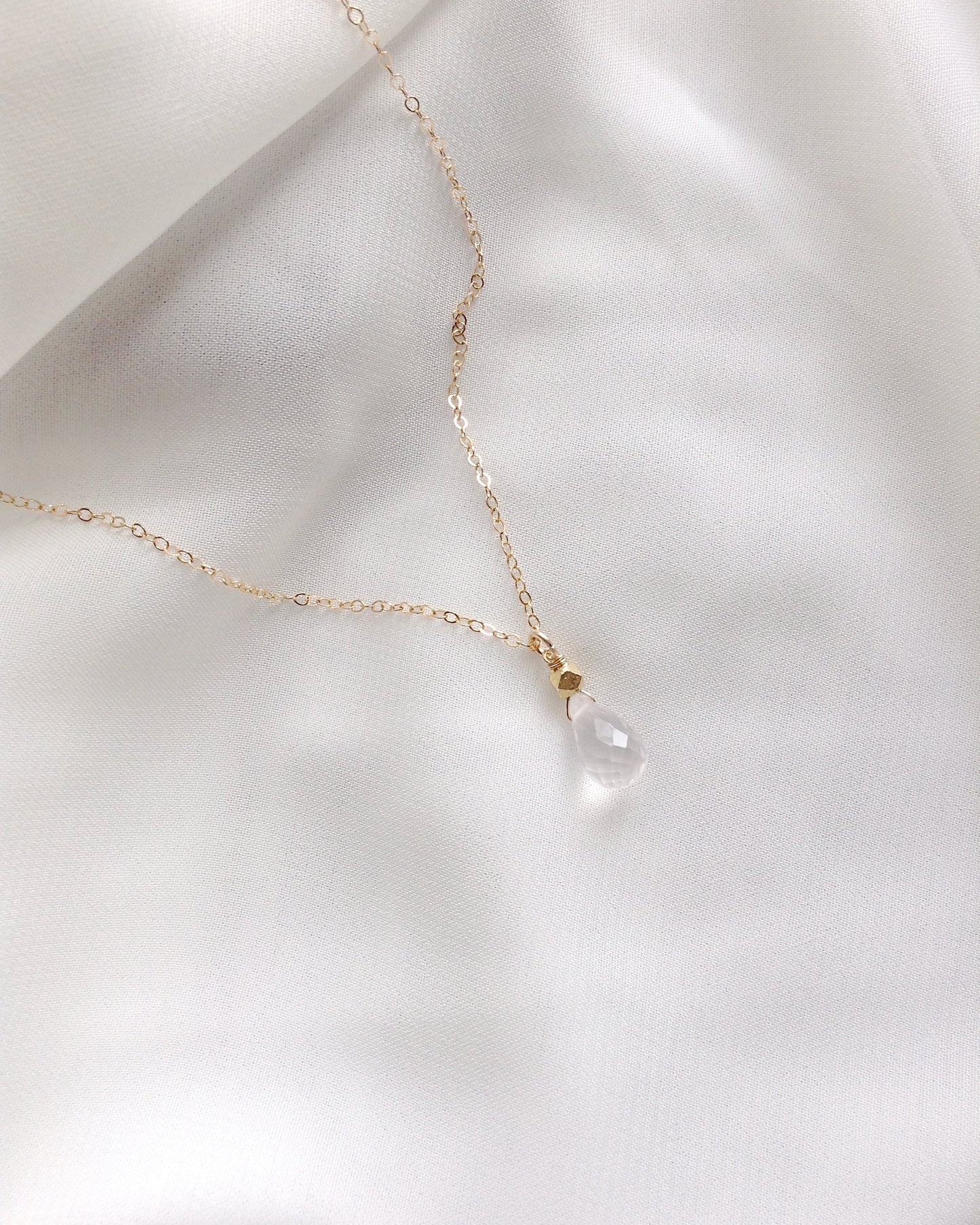 16th Birthday Necklace | 16th Birthday Gifts Jewelry | Delicate Rose Quartz Necklace In Gold Filled or Sterling Silver | IB Jewelry