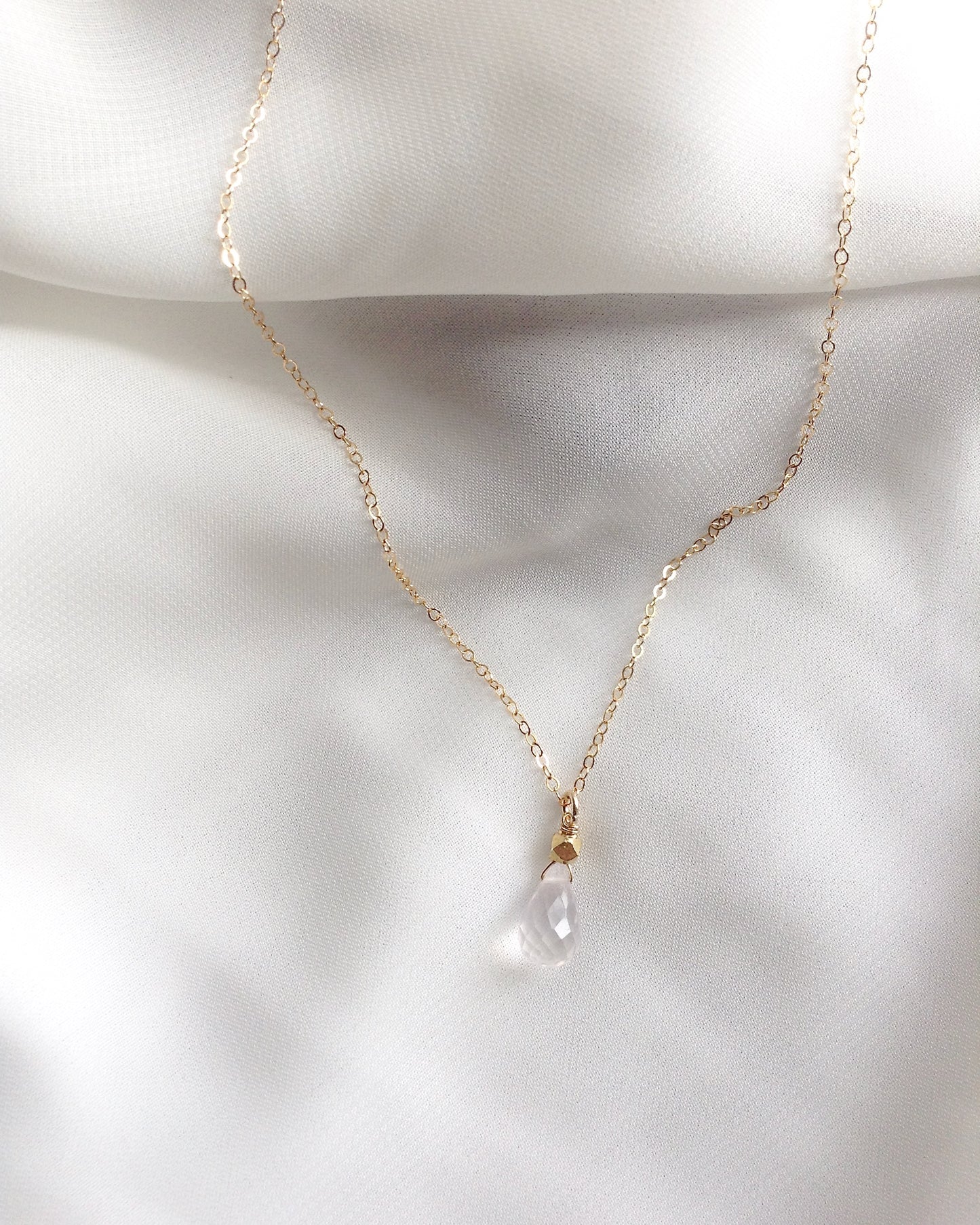 16th Birthday Necklace | 16th Birthday Jewelry For Sister Daughter or Friend | Dainty Pale Rose Quartz Necklace | IB Jewelry