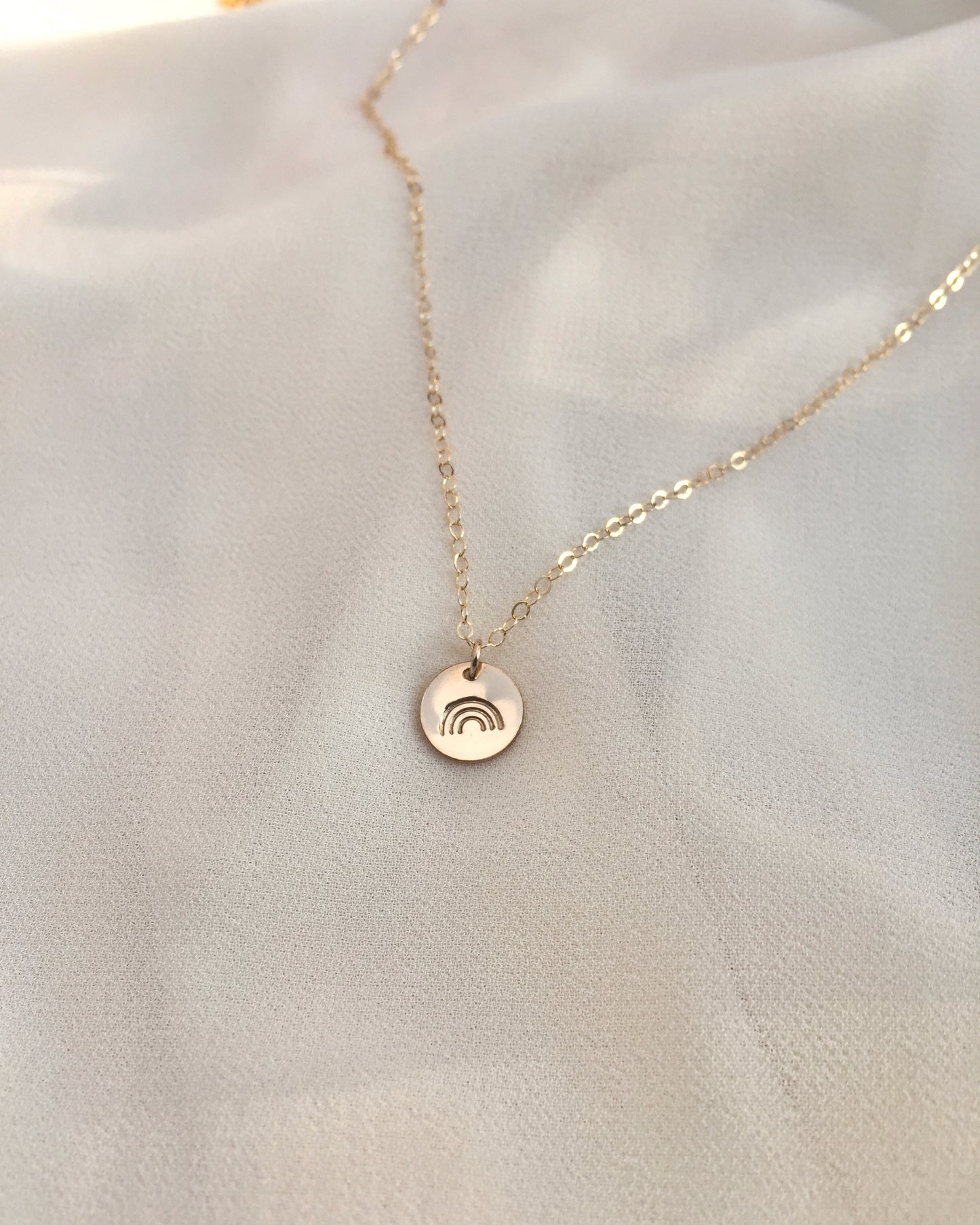 Dainty Rainbow Necklace | Delicate Rainbow Necklace In Gold Filled or Sterling Silver | IB Jewelry