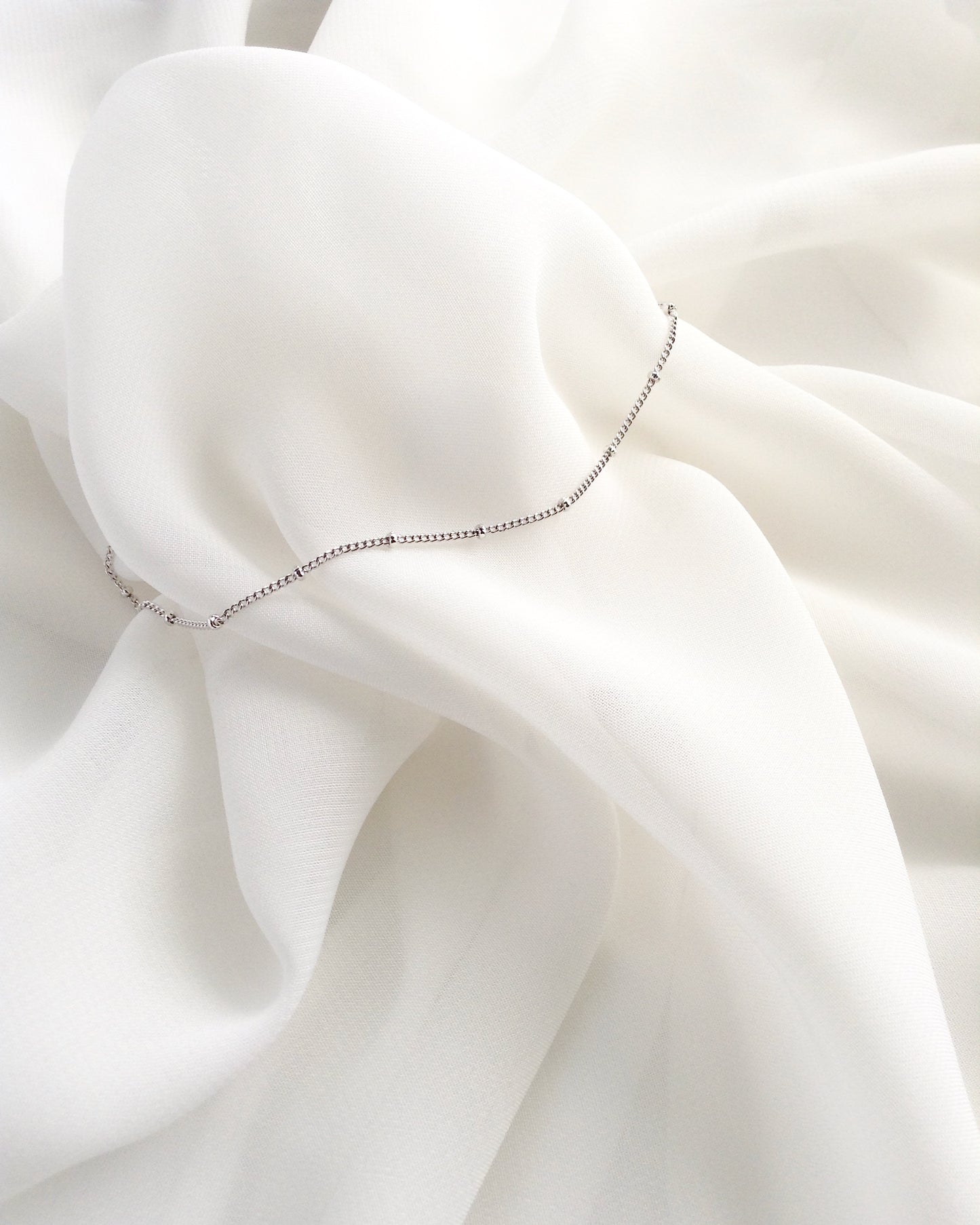 Dainty Sterling Silver Anklet | Delicate Minimalist Anklet | IB Jewelry