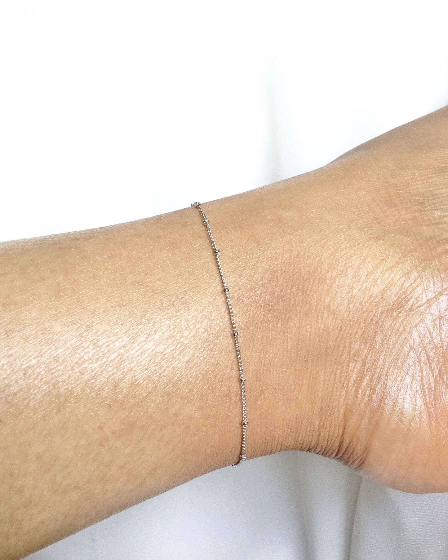 Dainty Silver Anklet | Simple Delicate Chain Anklet | IB Jewelry