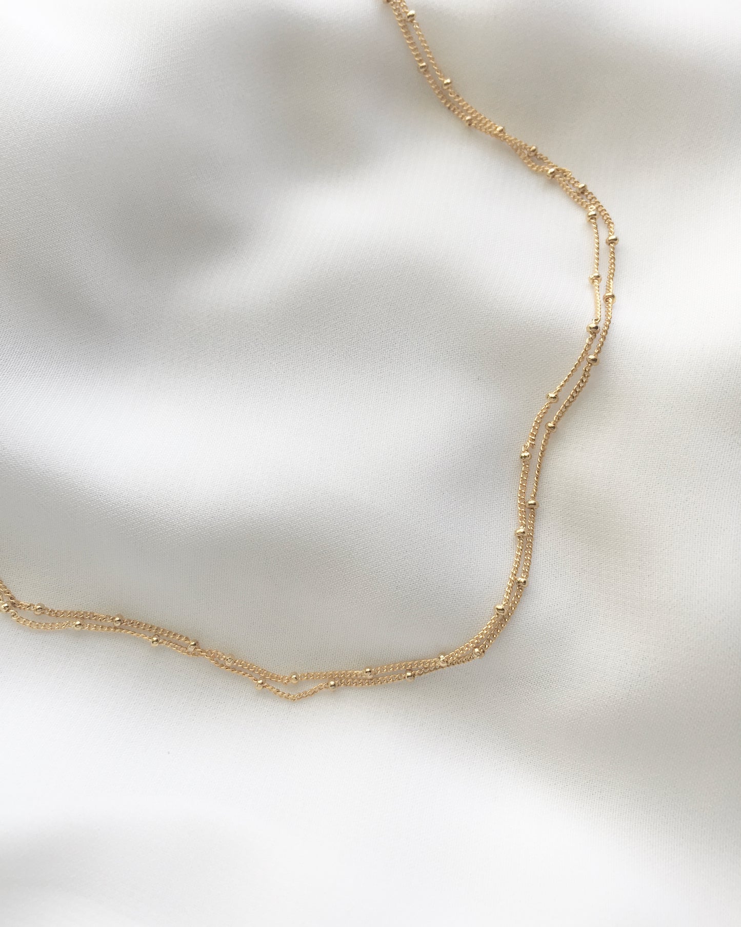 Dainty Double Chain Necklace in Gold Filled or Sterling Silver | Thin Layered Necklace | IB Jewelry
