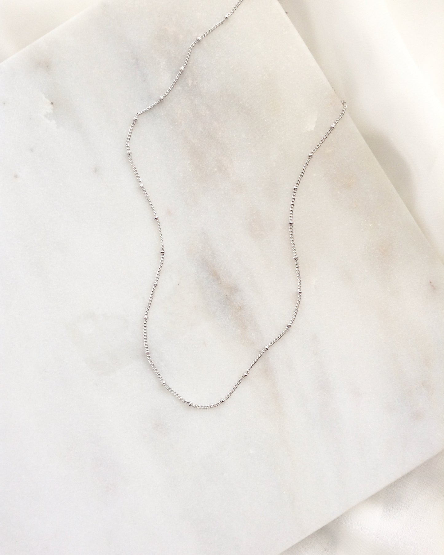 Tiny Beaded Delicate Chain Choker | Simple Dainty Chain Choker | IB Jewelry