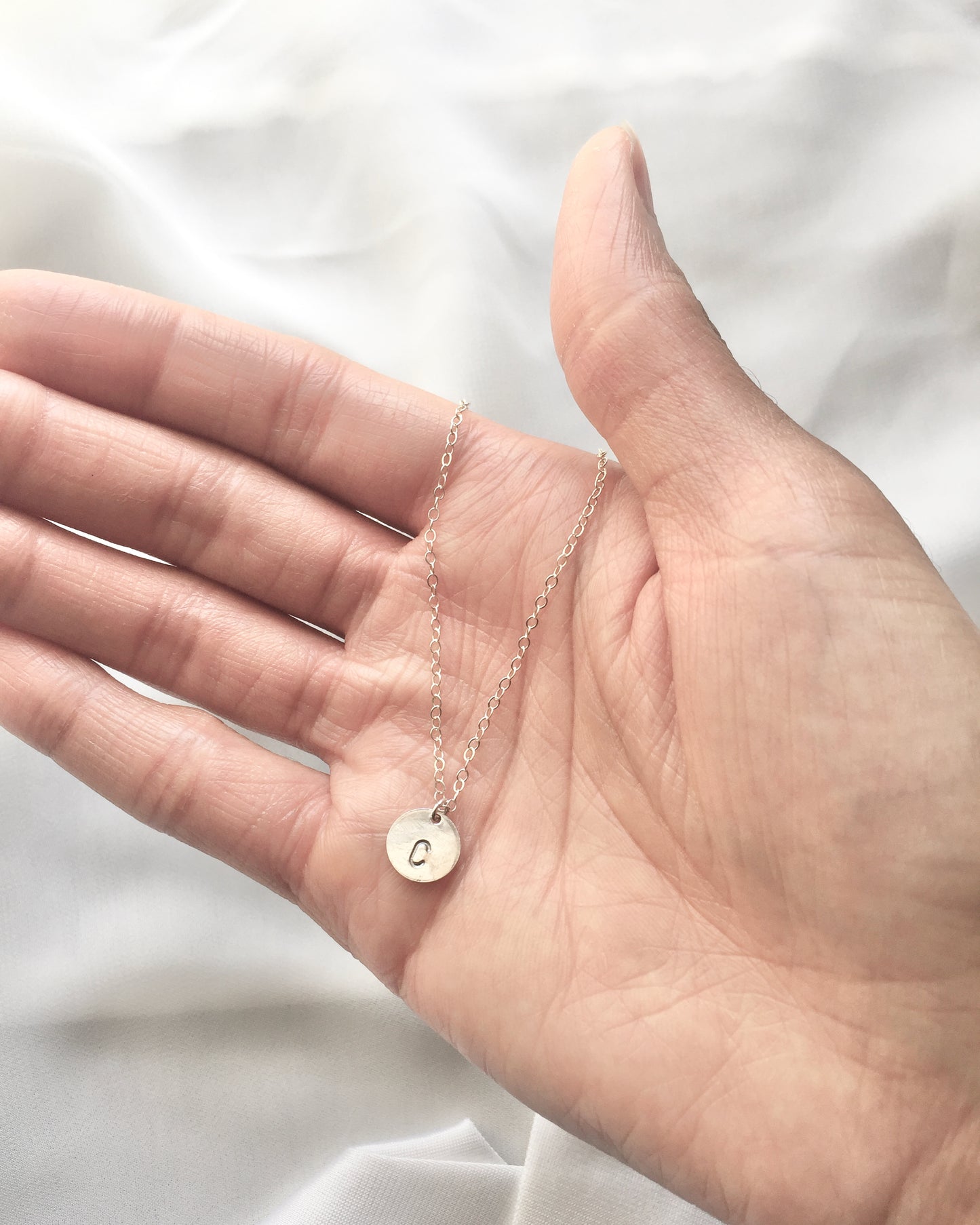 Delicate Initial Necklace | Initial Disc Necklace | Dainty Everyday Necklace | IB Jewelry
