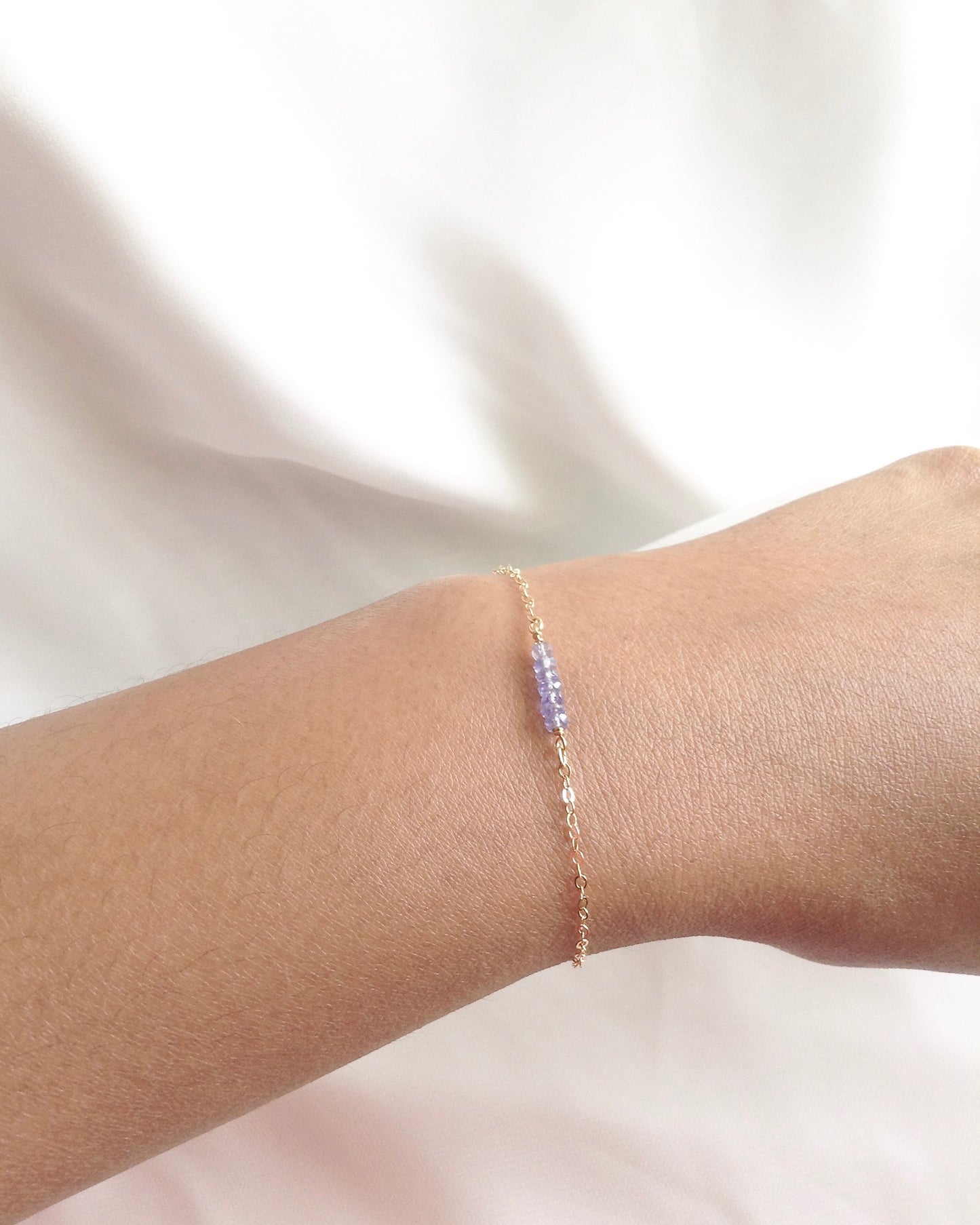 Genuine Tanzanite Bracelet | Minimalist Gemstone Jewelry | IB Jewelry