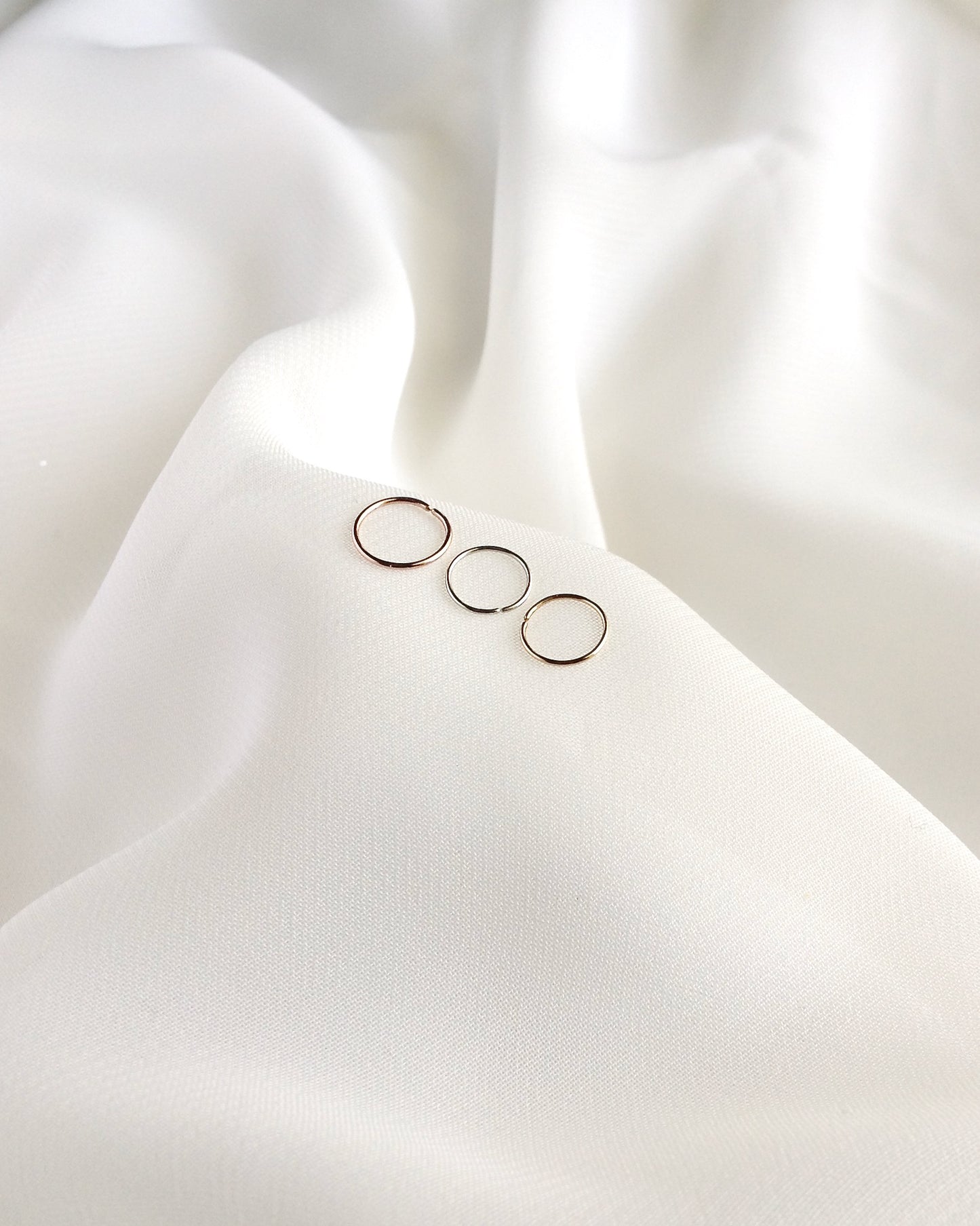 Conch Hoop | Large Cartilage Hoop | Conch Piercing Hoop in Gold Filled Sterling Silver or Rose Gold Filled | IB Jewelry