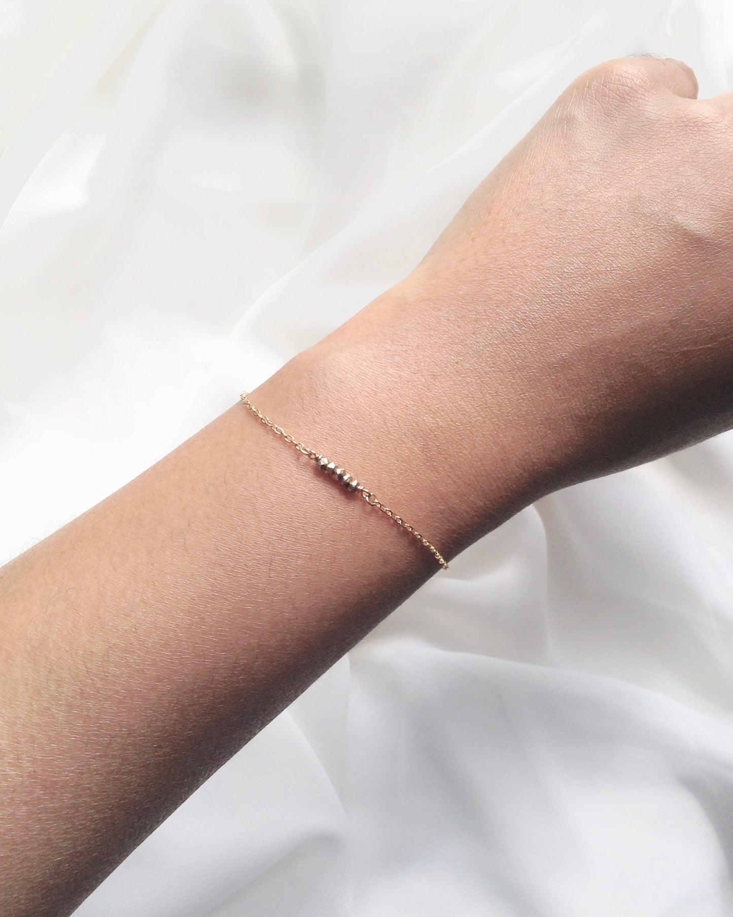 Tiny Nugget Bracelet | Dainty Everyday Chain Bracelet | IB Jewelry