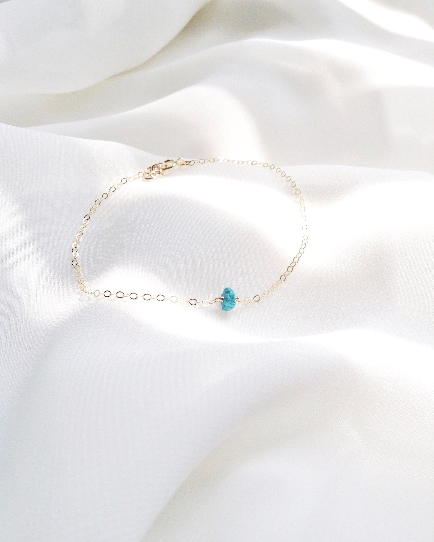 Simple Minimalist Turquoise Bracelet | Dainty Gemstone Bracelet | IB Jewelry
