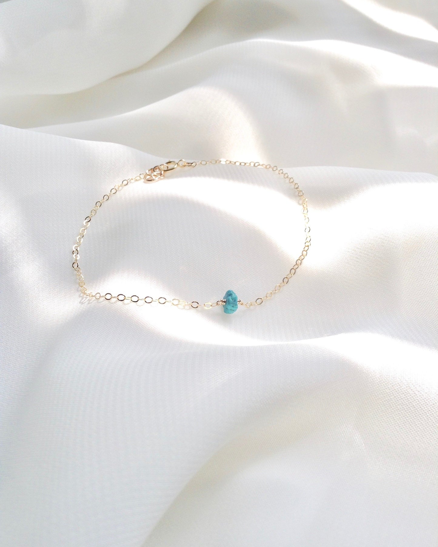 Tiny Turquoise Bracelet | Delicate Turquoise Bracelet In Gold Filled or Sterling Silver | IB Jewelry