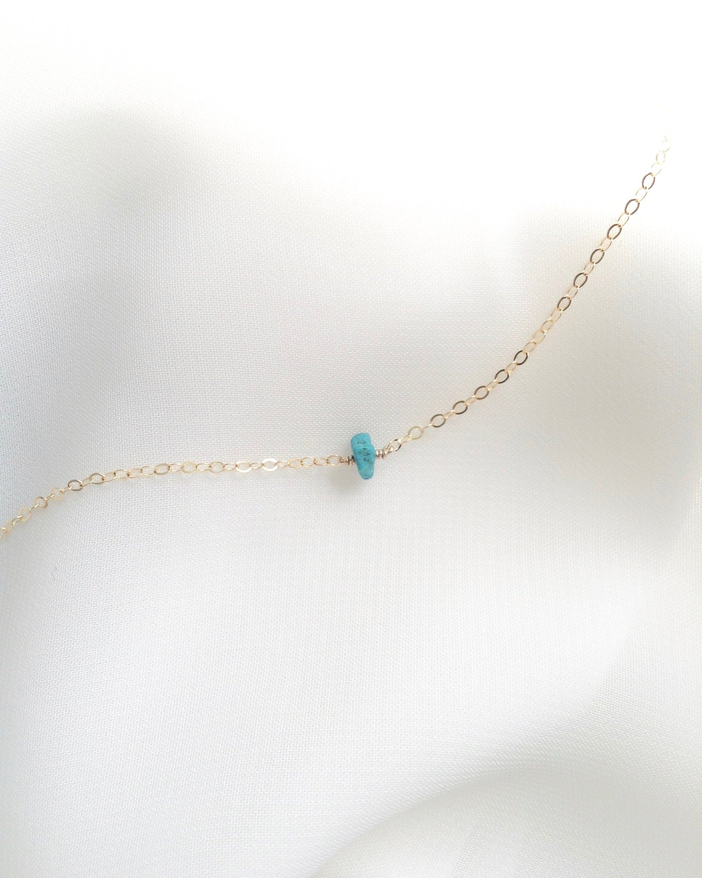 Dainty Turquoise Bracelet | Thin Delicate Chain Bracelet | IB Jewelry