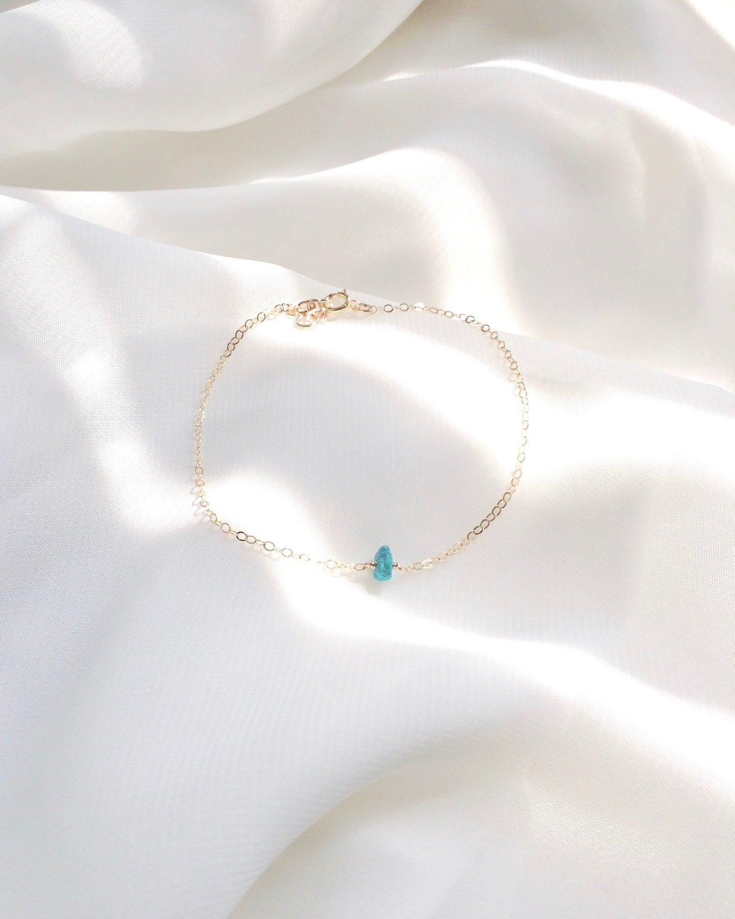 Dainty Turquoise Bracelet In Gold Filled or Sterling Silver | Delicate Minimalist Jewelry | IB Jewelry