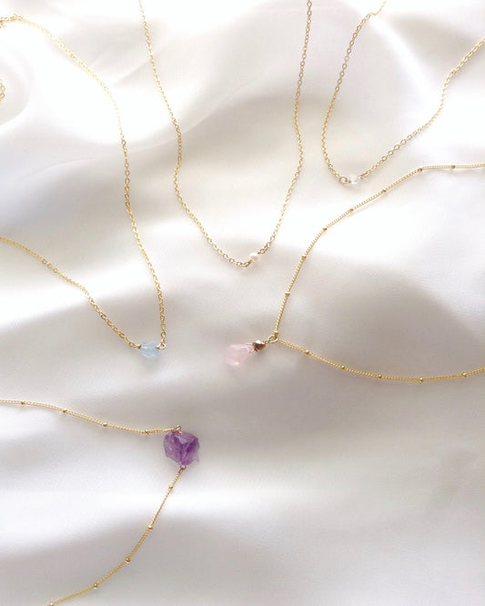 Minimalist Gemstone Necklaces | Minimalist Gemstone Jewelry | IB Jewelry