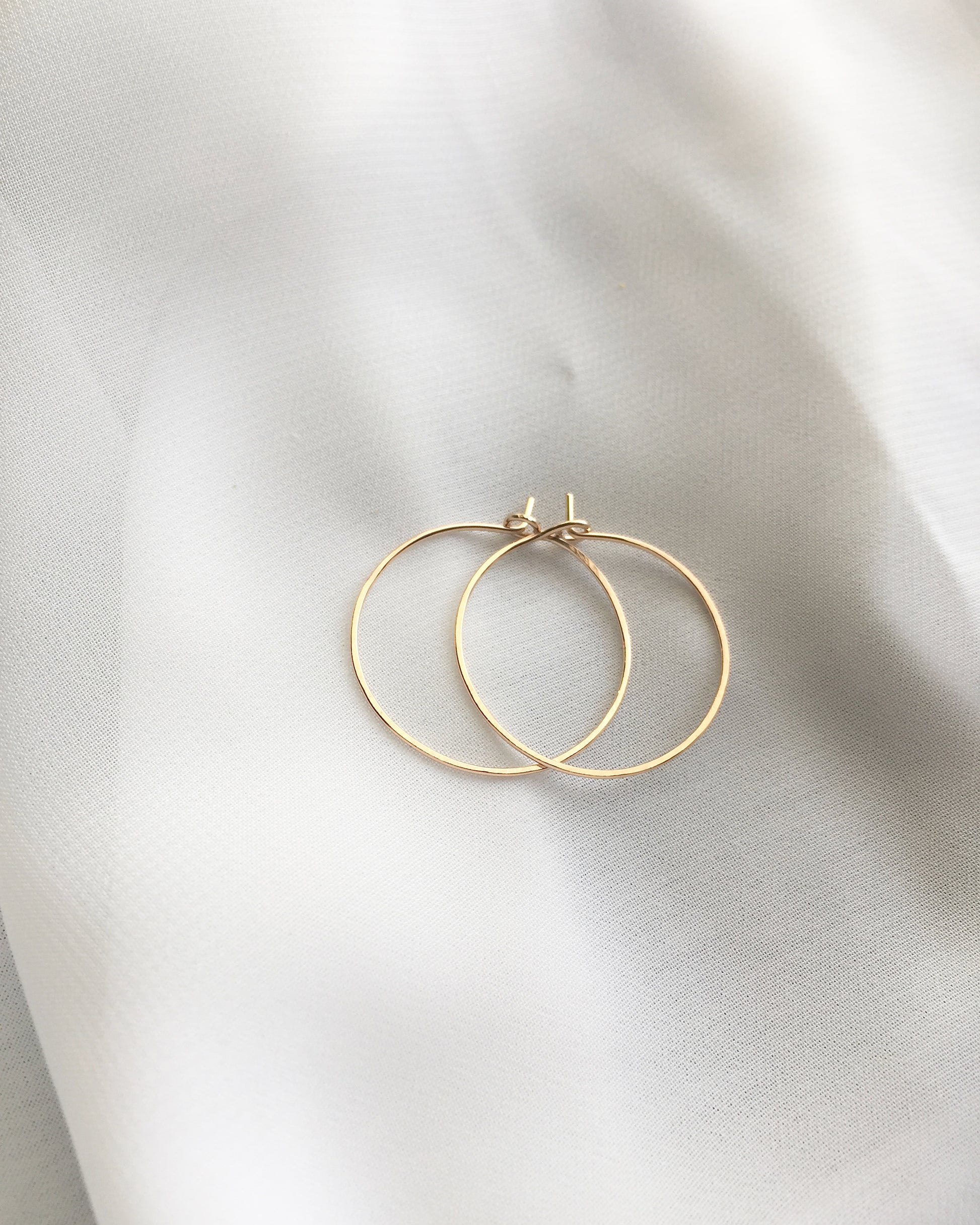 Medium Thin Hoop Earrings | Dainty Hoop Earrings | Simple Delicate Earrings | IB Jewelry 