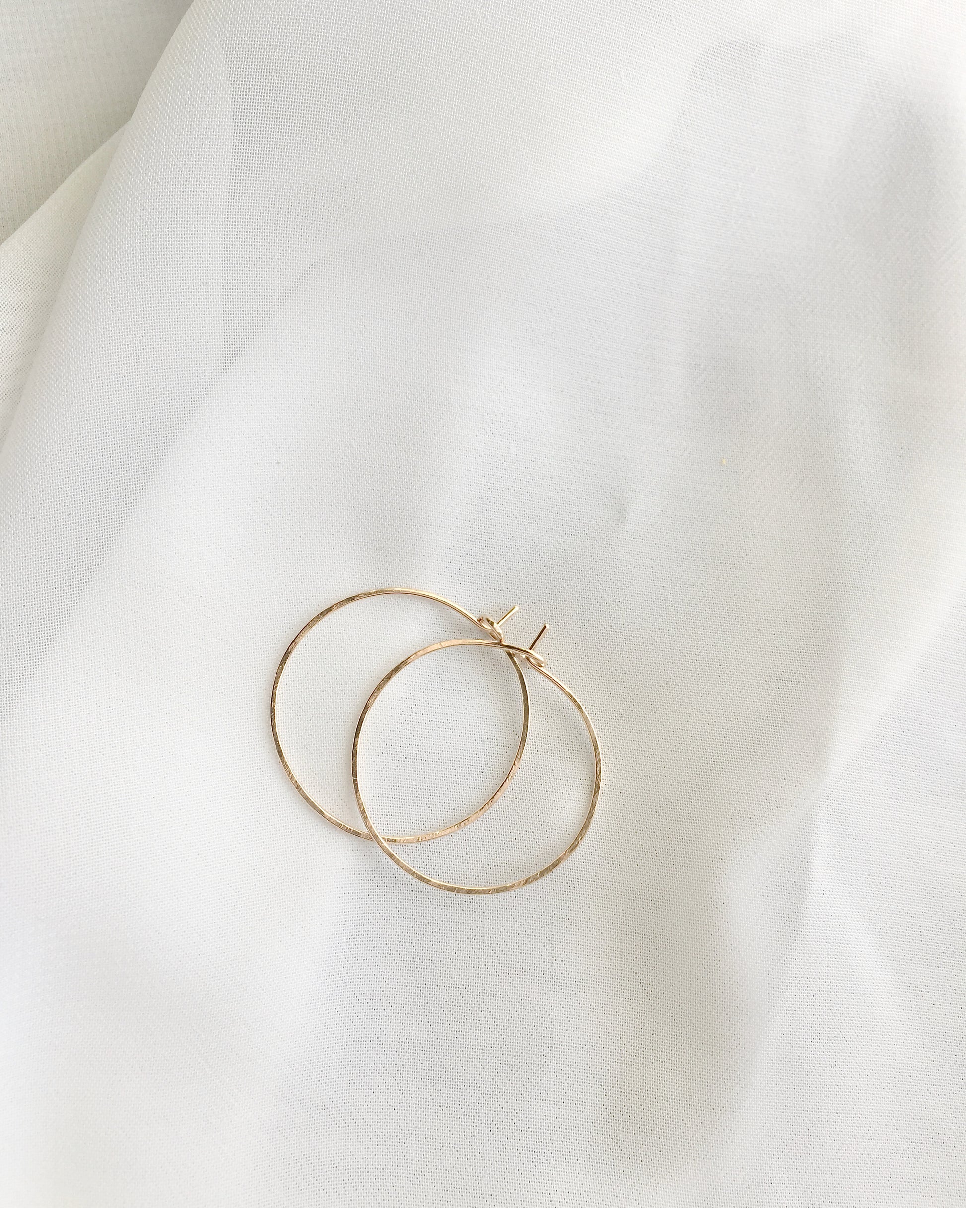 Simple Everyday Hoop Earrings in Gold Filled or Sterling Silver | Thin Hoop Earrings | IB Jewelry