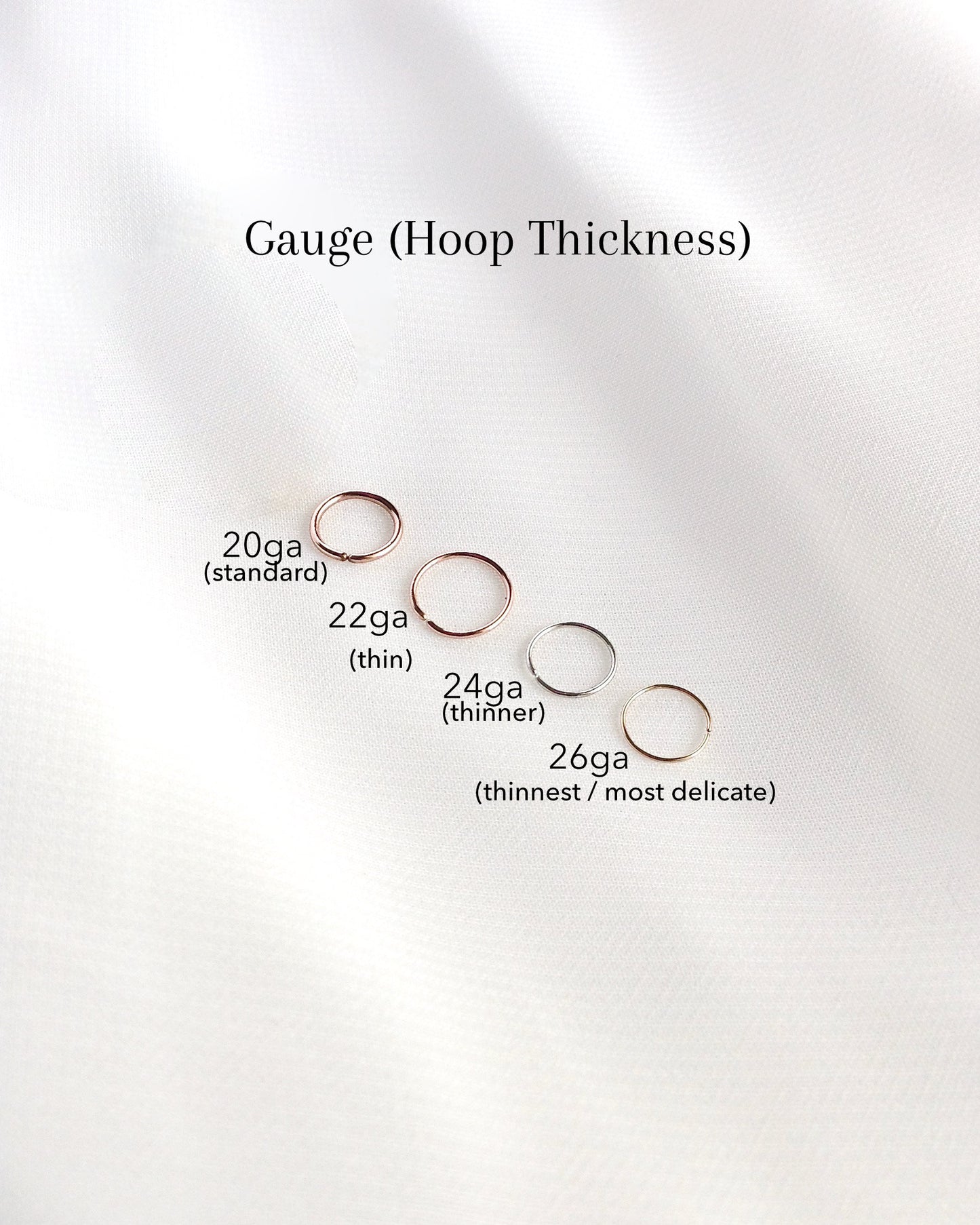 Thin Nose Hoop | Snug Fitting Nose Ring Hoop Gauge Sizes | IB Jewelry