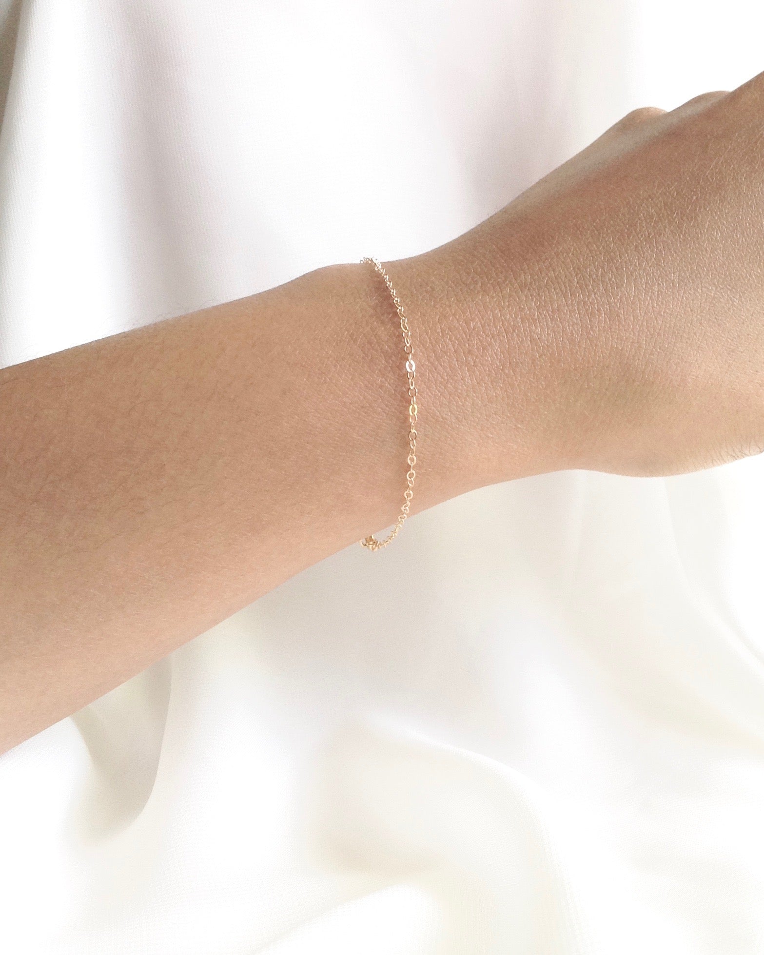 Minimal Thin Chain Bracelet in Gold Filled or Sterling Silver | IB Jewelry