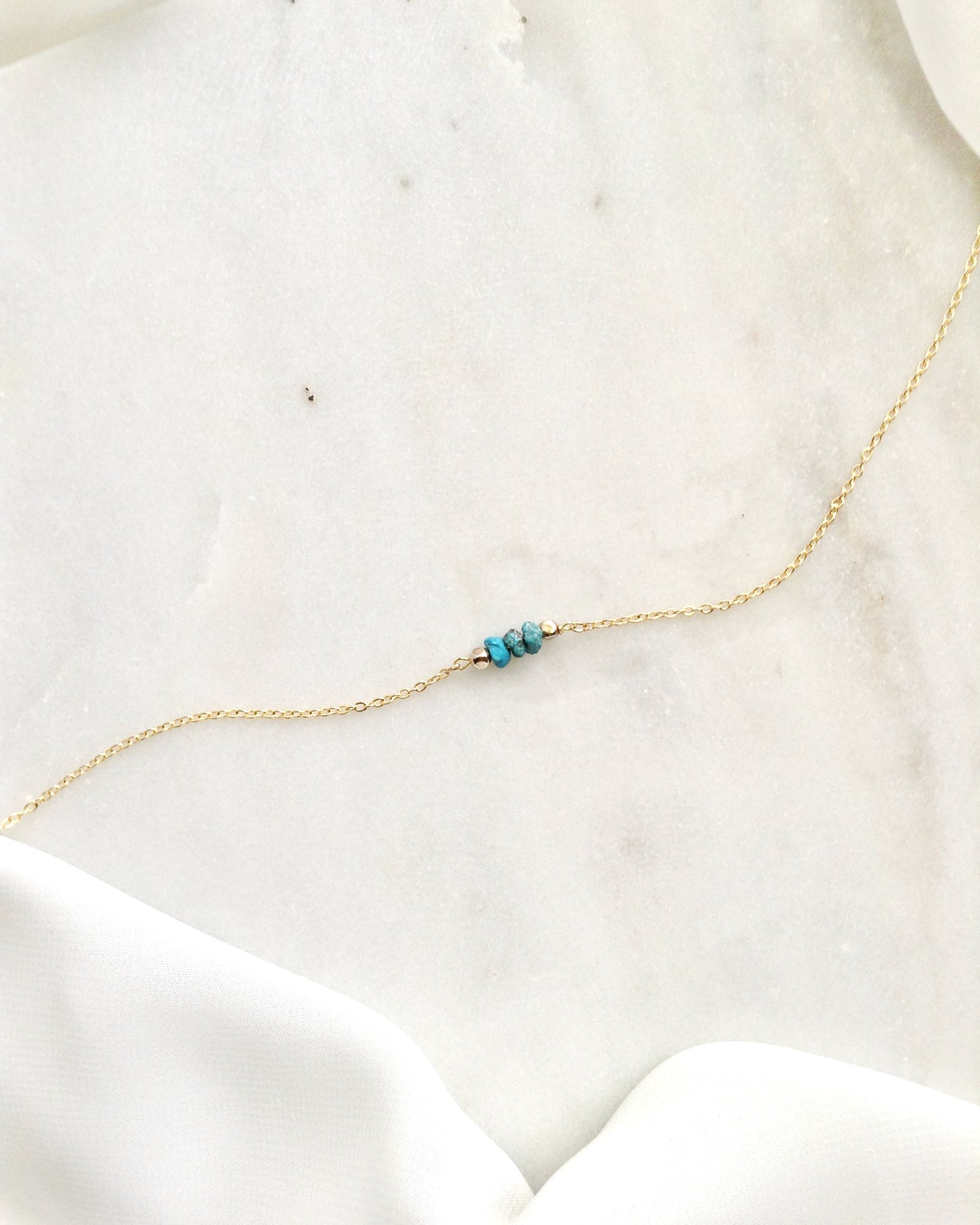 Turquise Choker | Delicate Choker in Gold Filled or Sterling Silver | IB Jewelry