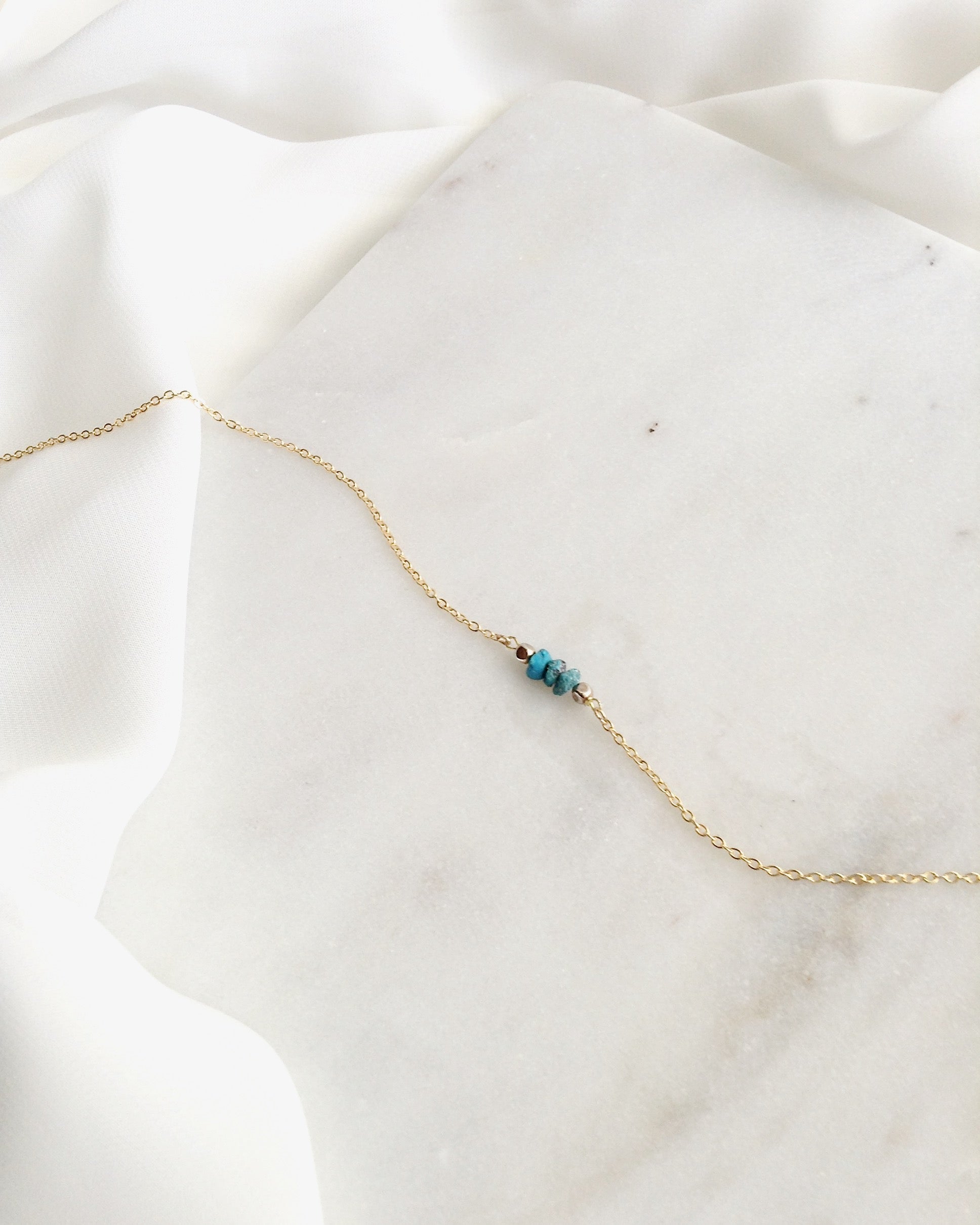 Dainty Turquoise Choker | Simple Choker in Gold Filled or Sterling Silver | IB Jewelry