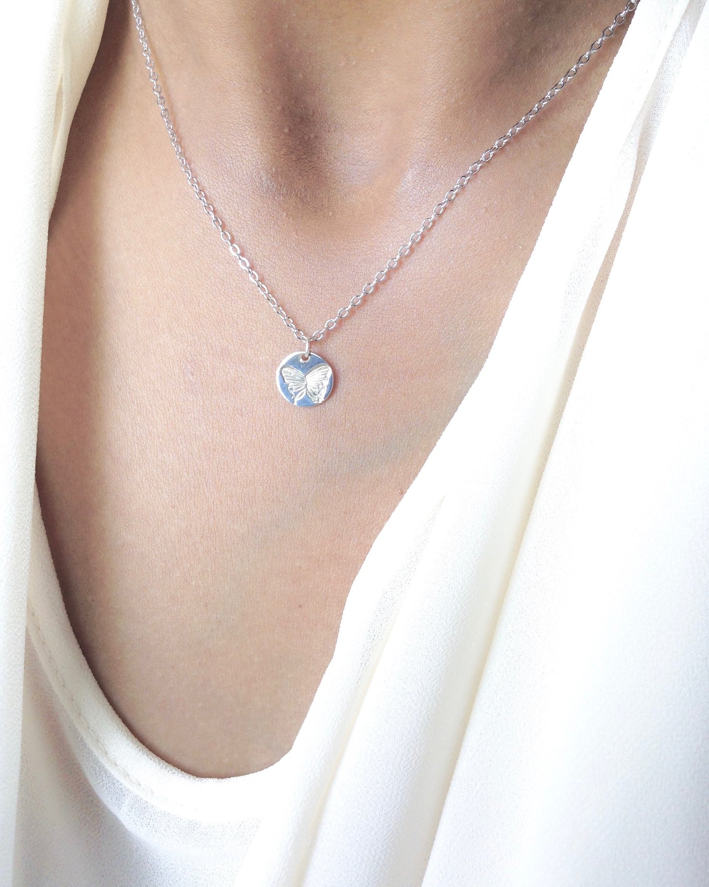 Dainty Minimalist Butterfly Necklace | Simple Delicate Everyday Necklace | IB Jewelry