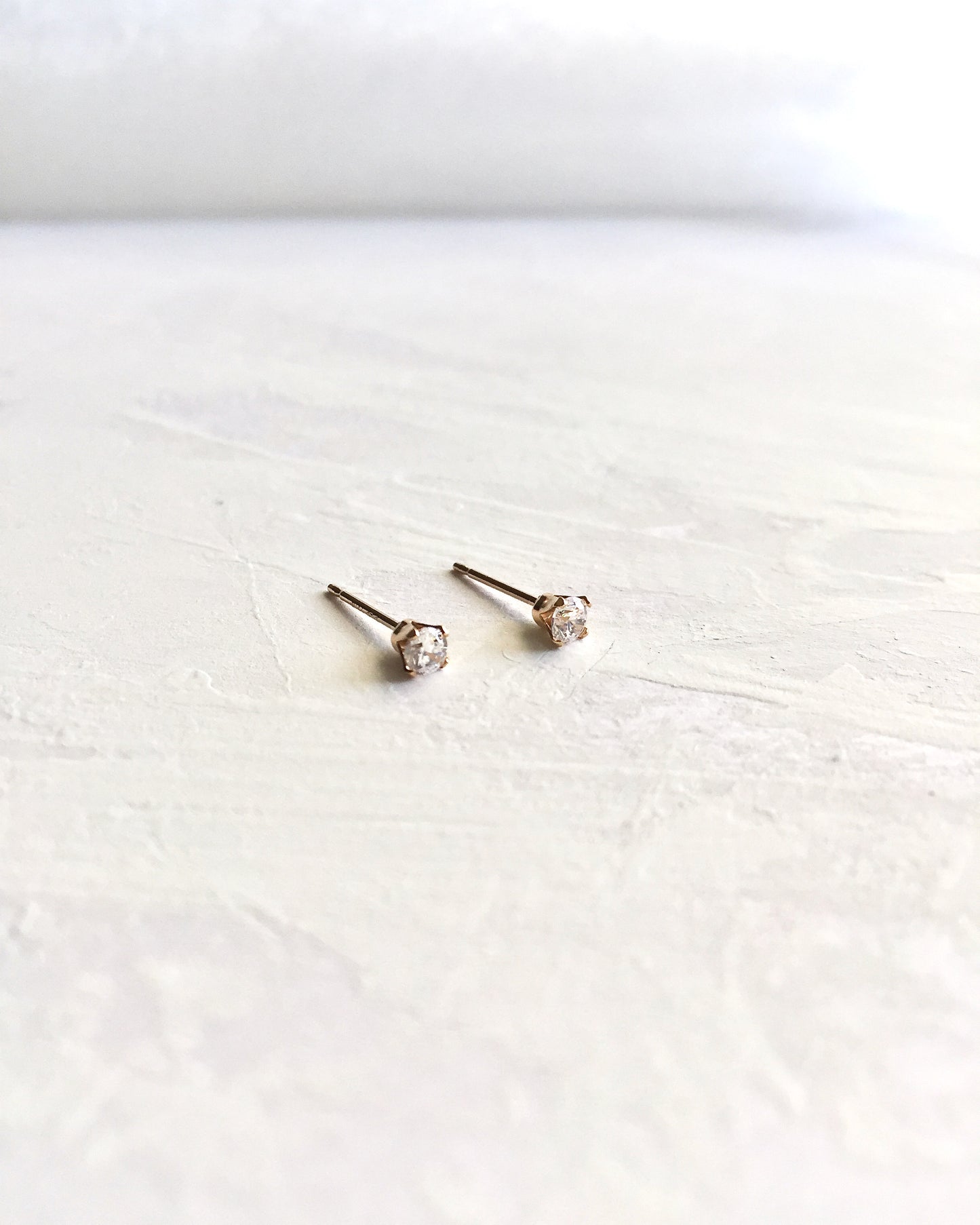Delicate Stud Earrings | Tiny CZ Stud Earrings  In Gold Filled or Sterling Silver | Dainty Jewelry Gift | IB Jewelry