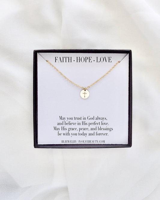 Dainty Cross Necklace | Tiny Cross Necklace | Simple Faith Necklace Gift | IB Jewelry