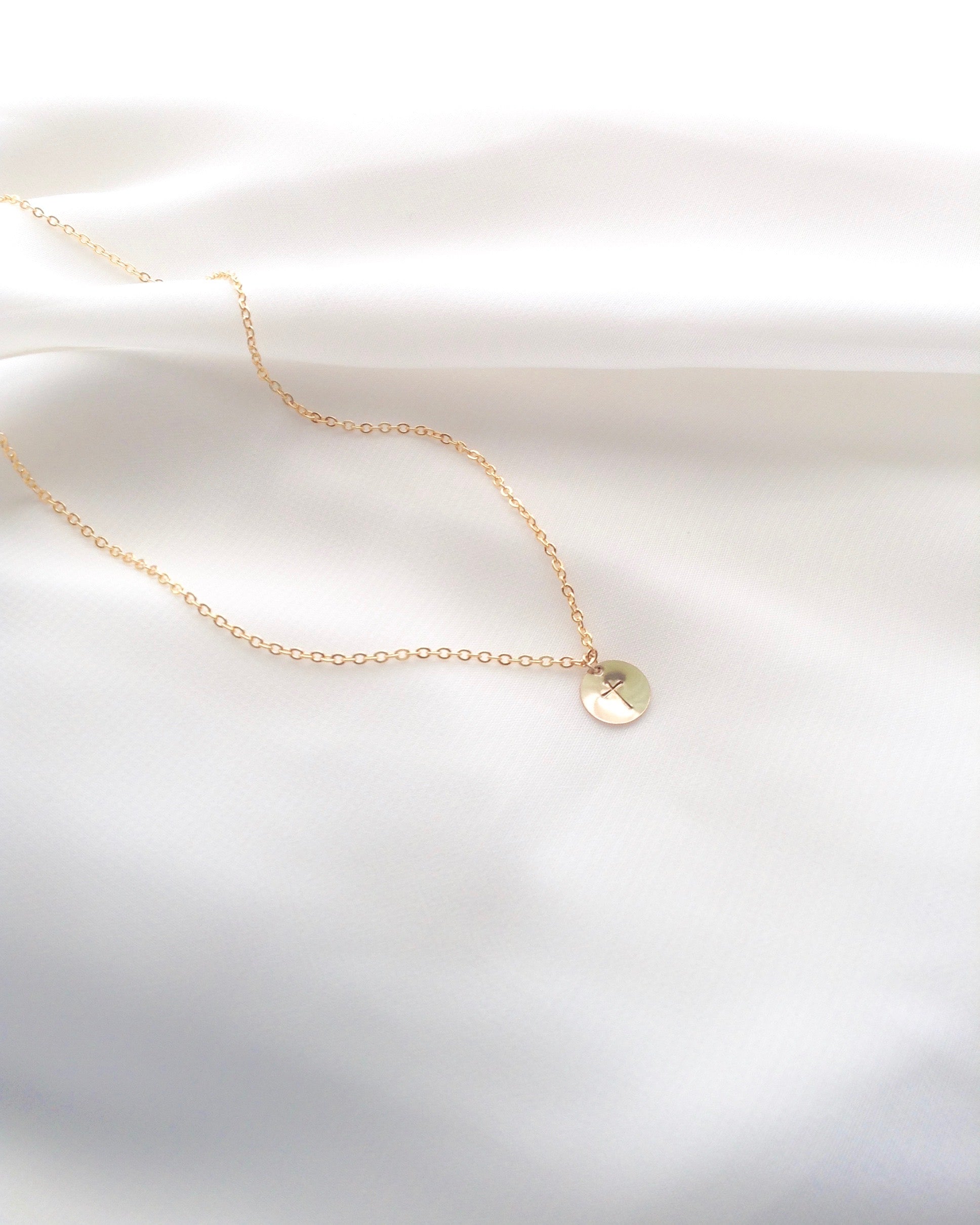 Tiny Cross Necklace | Simple Elegant Everyday Necklace | IB Jewelry