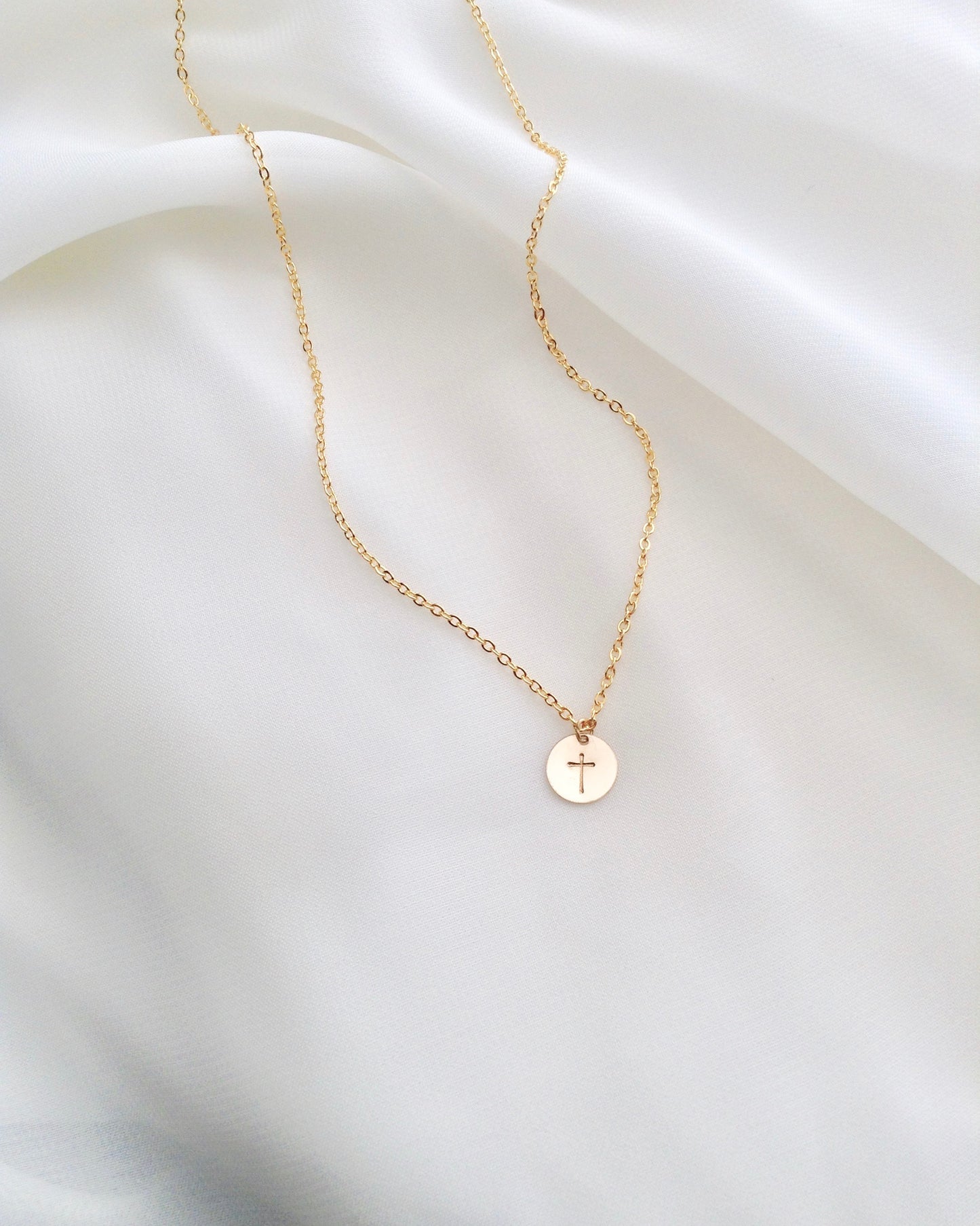 Dainty Cross Necklace In Sterling Silver or Gold Filled | IB Jewelry
