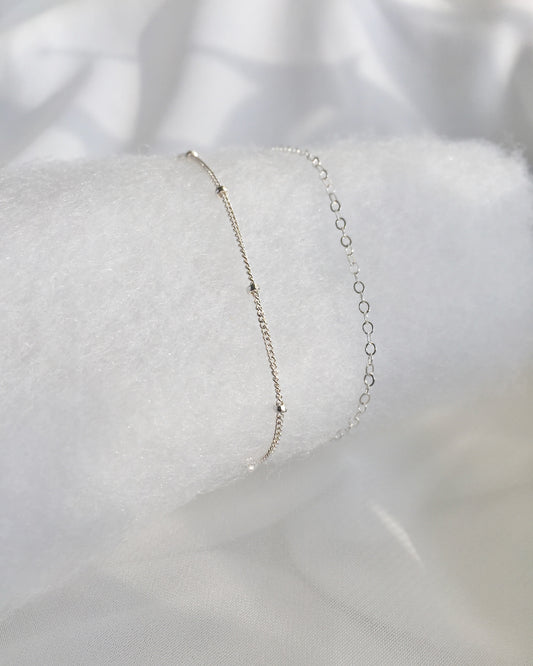 Delicate Thin Chain Bracelet Set | Dainty Layered Bracelet | IB Jewelry
