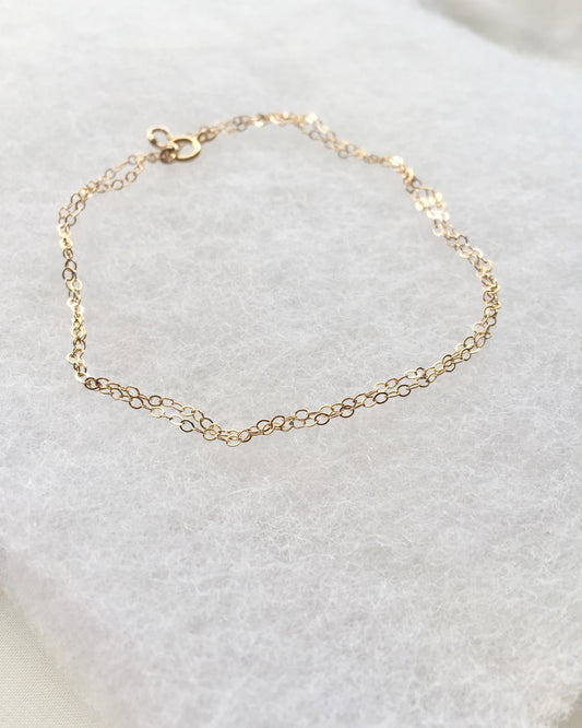 Dainty Chain Bracelet in Gold Filled or Sterling Silver | Simple Thin Chain Bracelet | IB Jewelry