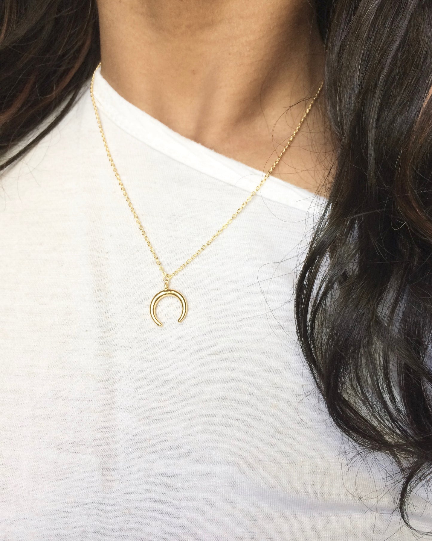 Upside Down Crescent Moon Pendant Necklace - PRE-ORDERS