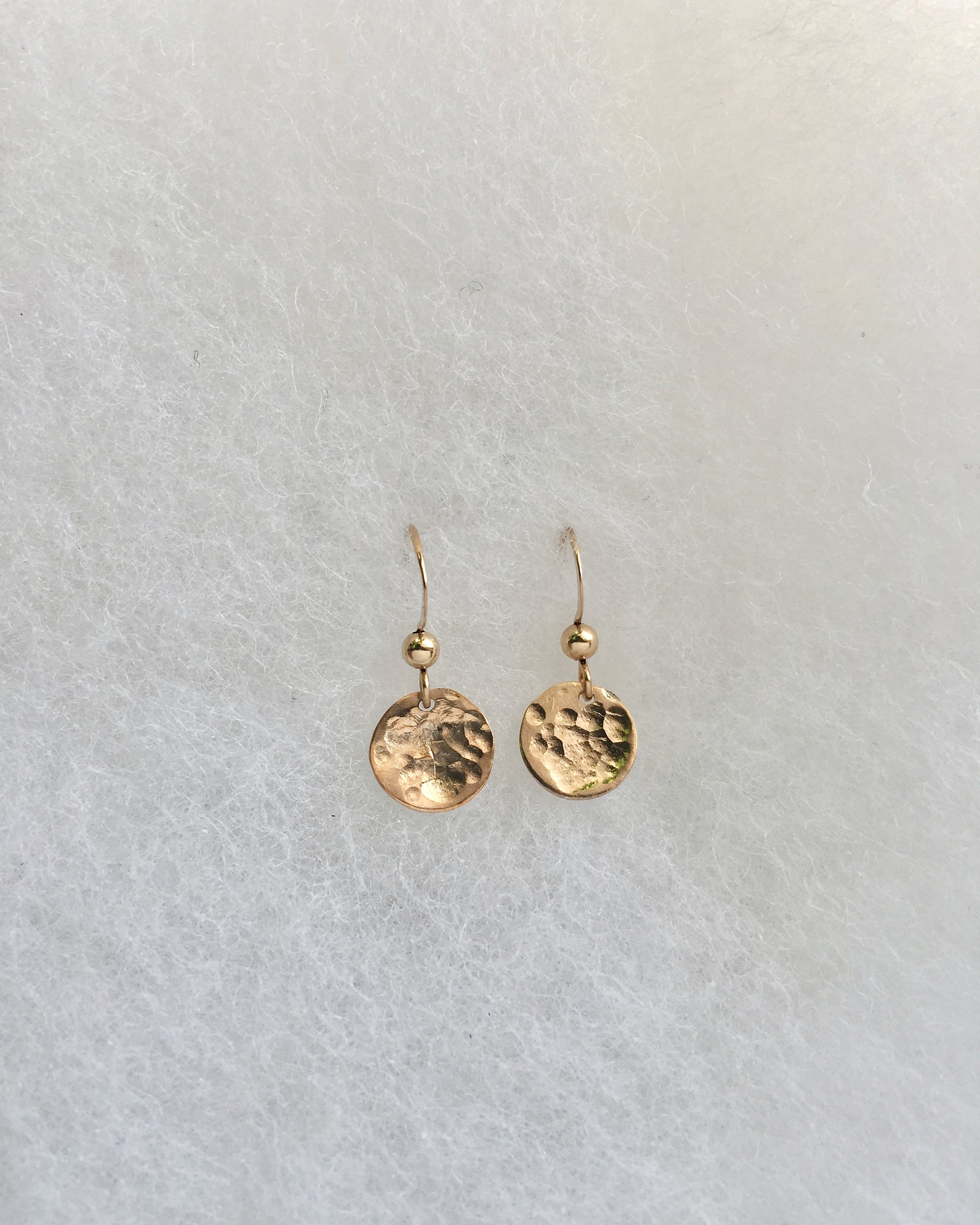 Small Hammered Disc Earrings | Simple Everyday Earrings | Dainty Minimalist Earrings | IB Jewelry