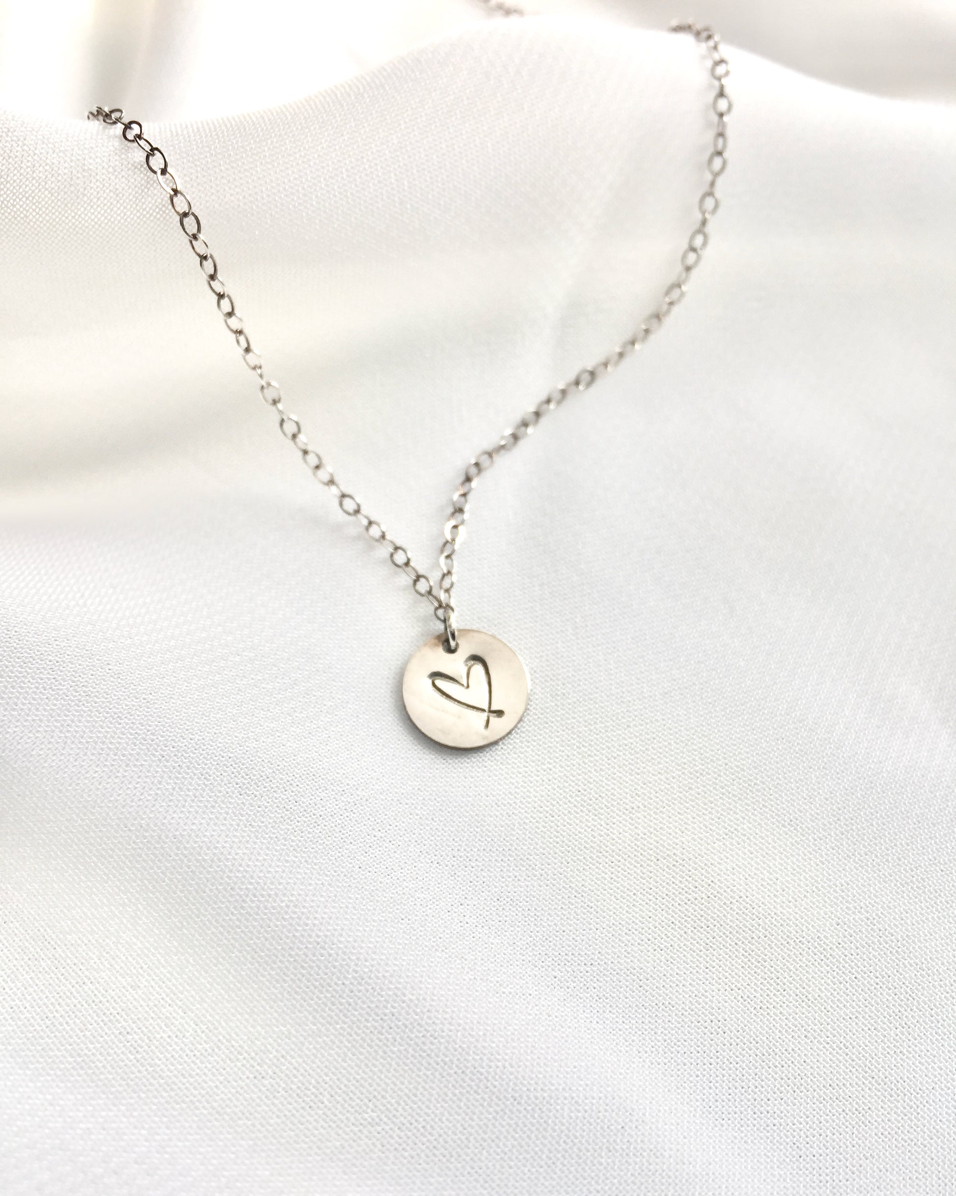 Dainty Heart Necklace | Delicate Mom Necklace in Sterling Silver or Gold Filled | Mom Meaningful Necklace | IB Jewelry