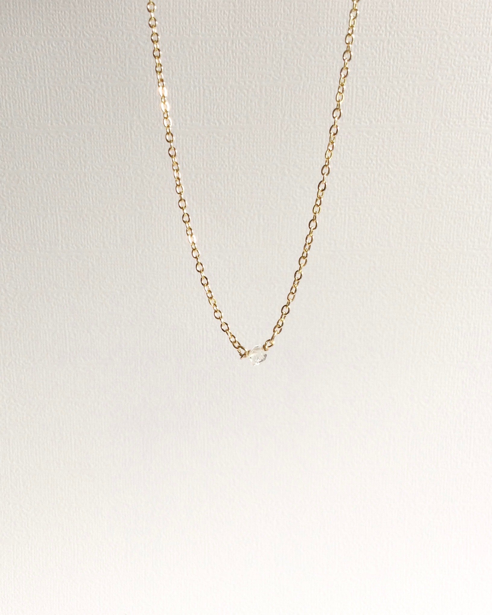 Herkimer Diamond Necklace | Simple Small Dainty Necklace | IB Jewelry