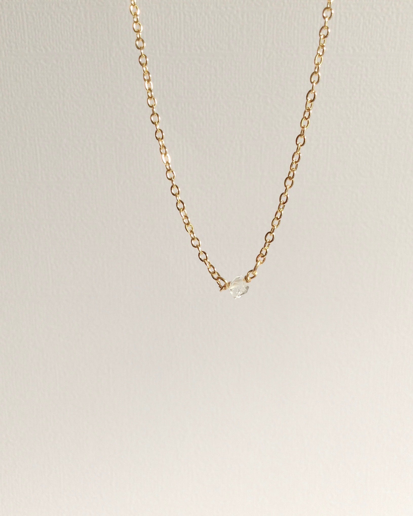 Herkimer Diamond Necklace | Simple Small Dainty Necklace | IB Jewelry