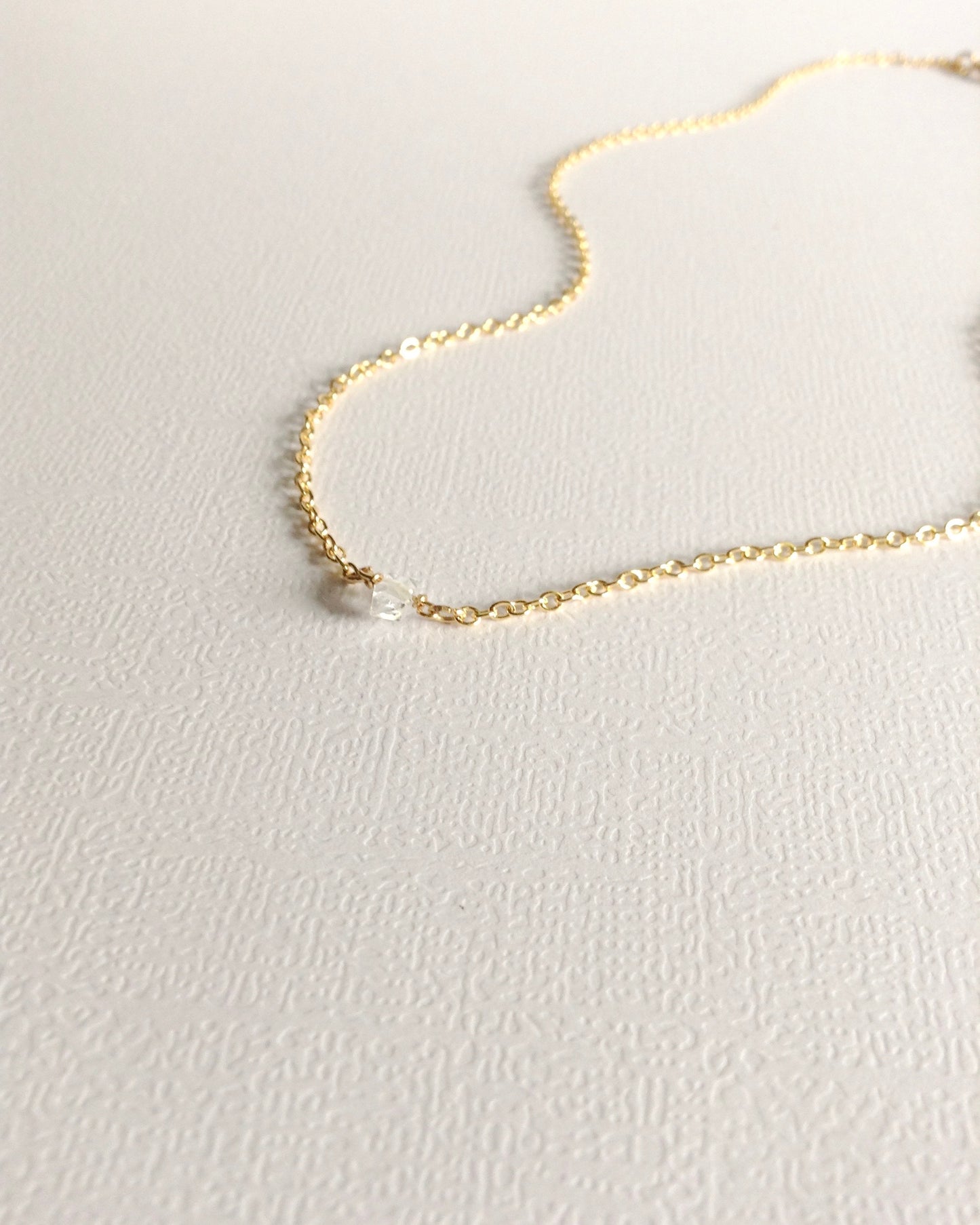 Herkimer Diamond Necklace | Simple Small Dainty Necklace | IB Jewelry