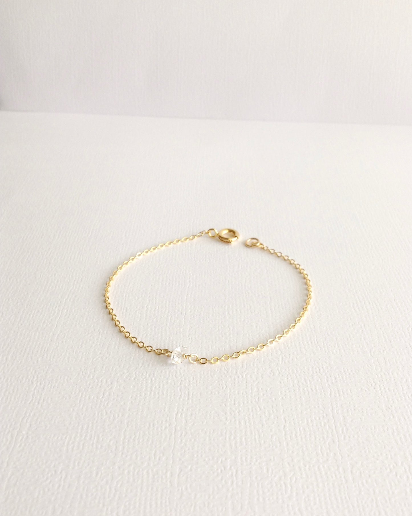 Herkimer Diamond Bracelet | Simple Dainty Bracelet | IB Jewelry