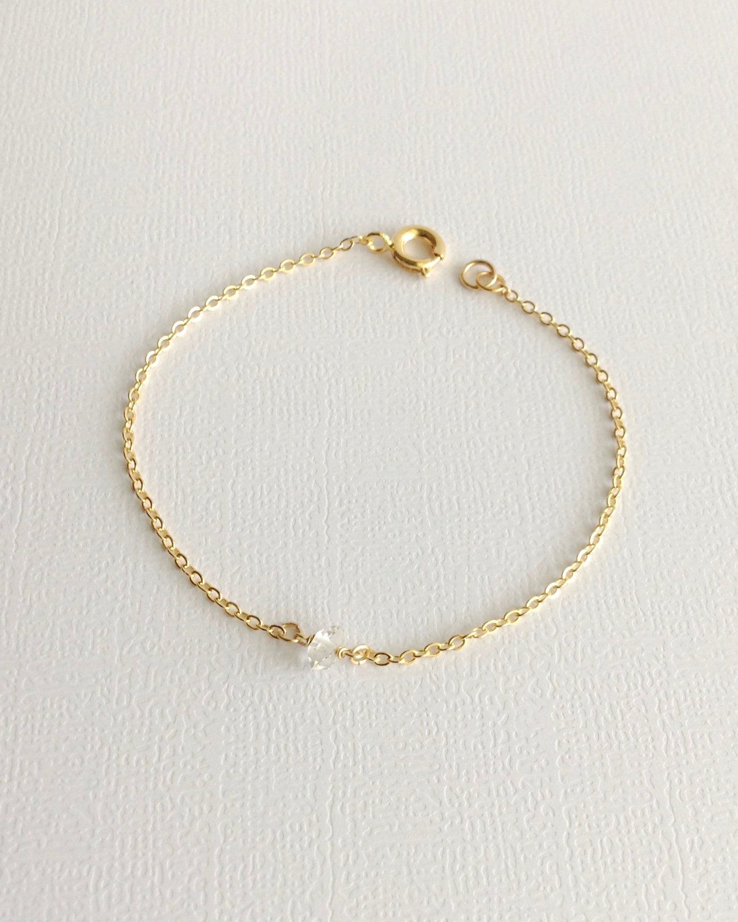 Herkimer Diamond Bracelet | Simple Dainty Bracelet | IB Jewelry