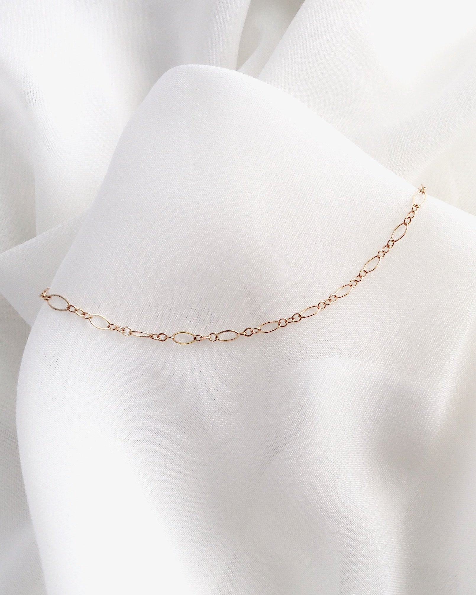 Oval Link Delicate Anklet | Minimal Dainty Anklet in Gold Filled or Sterling Silver | IB Jewelry