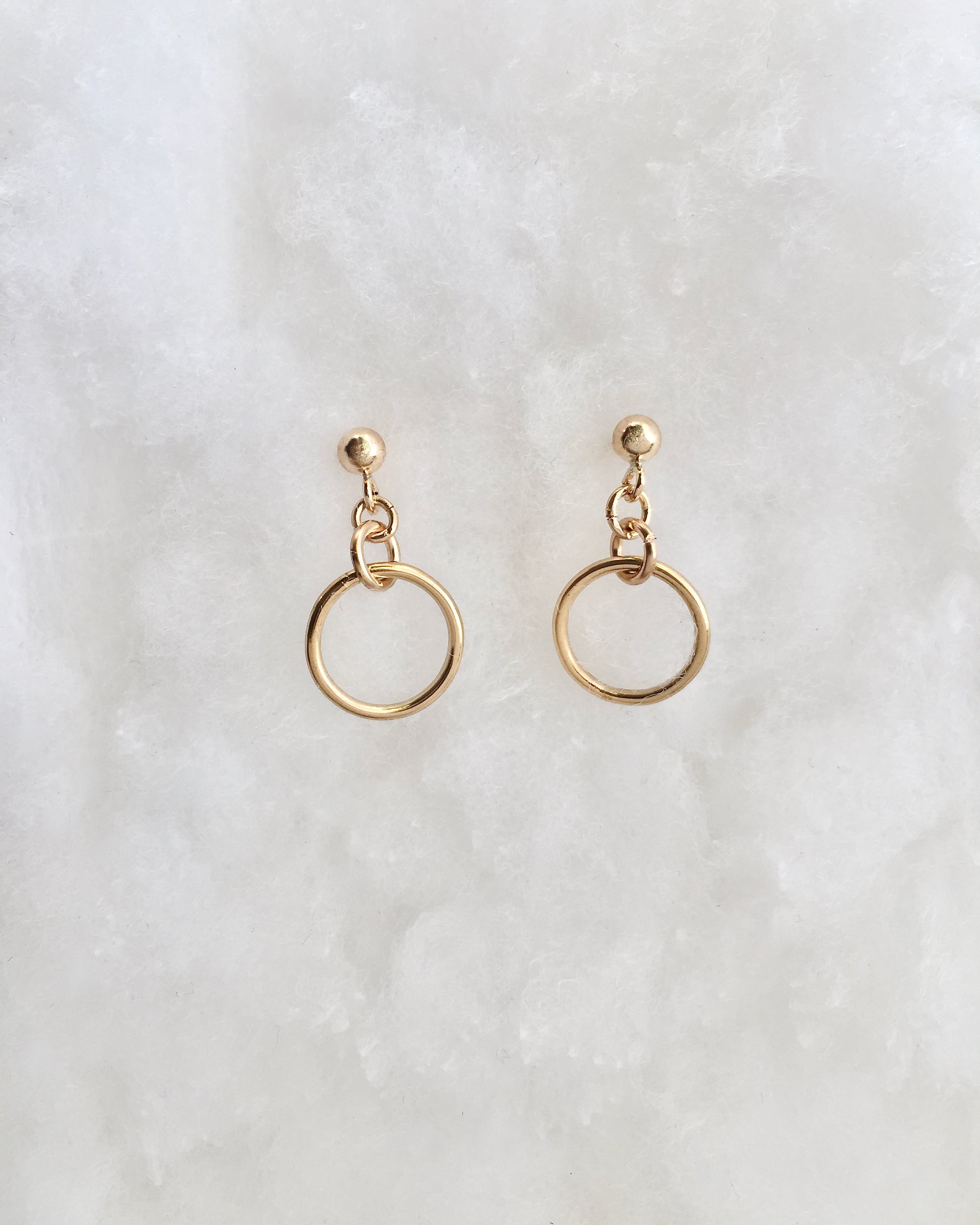 Dainty Drop Earrings in Gold Filled or Sterling Silver | Minimalist Everyday Earrings | IB Jewelry